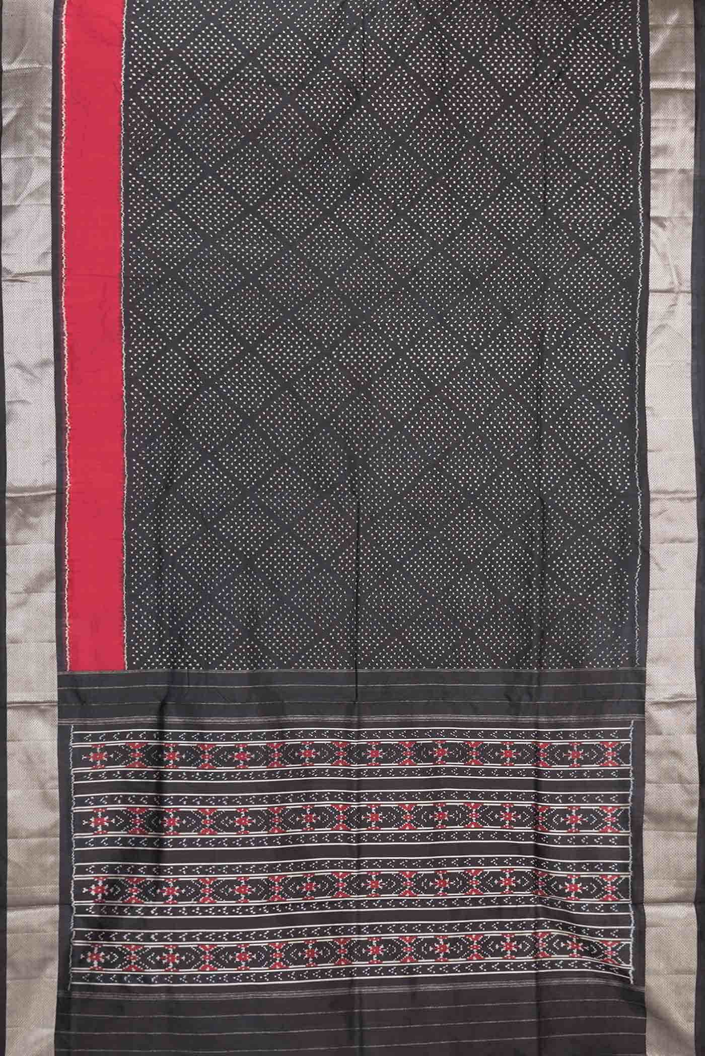 Black Dual Tone Double Ikat Saree