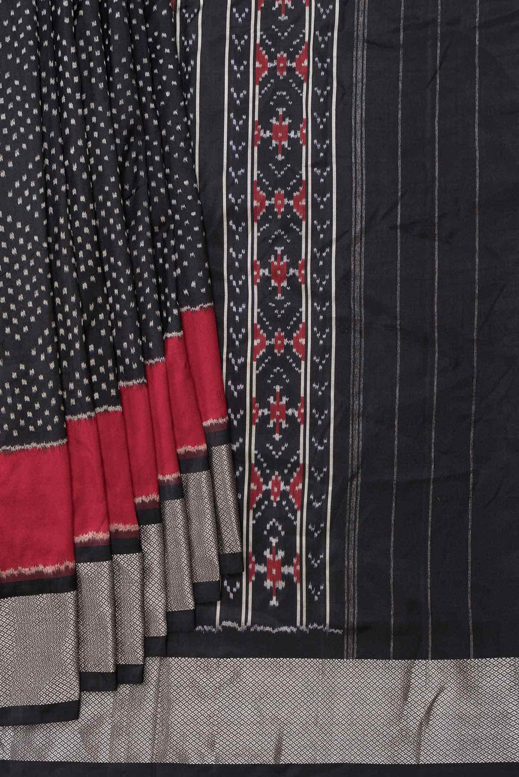 Black Dual Tone Double Ikat Saree