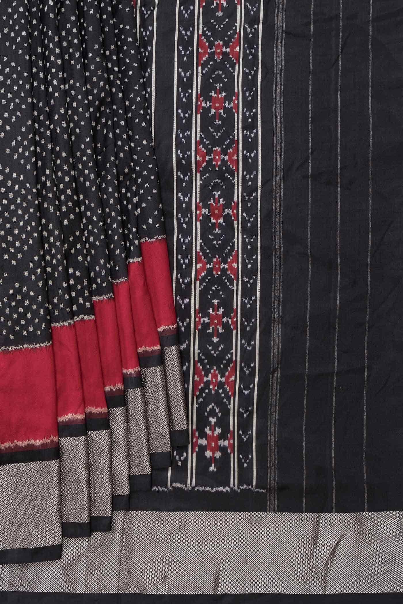 Black Dual Tone Double Ikat Saree
