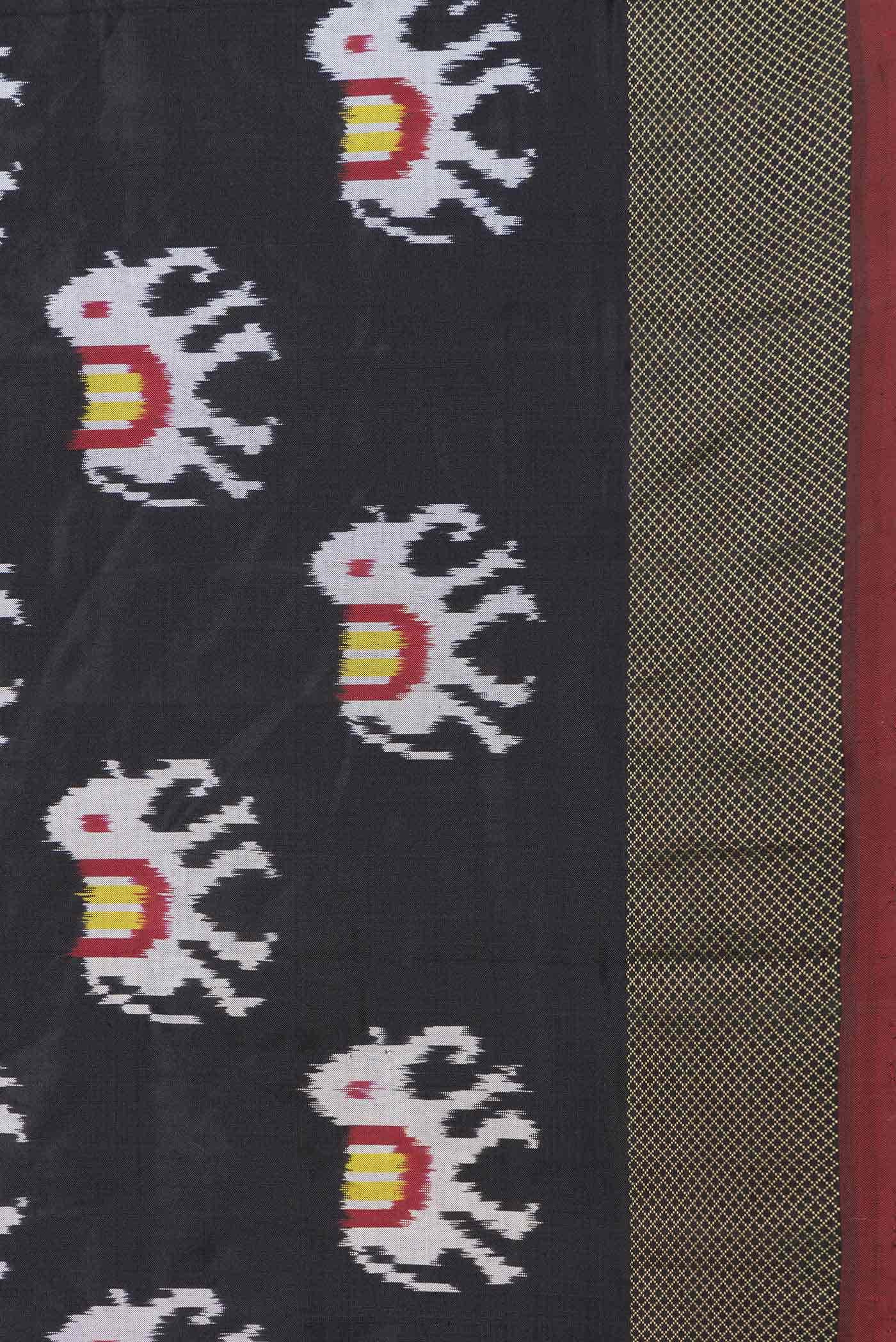 Black Dual Tone Double Ikat Saree