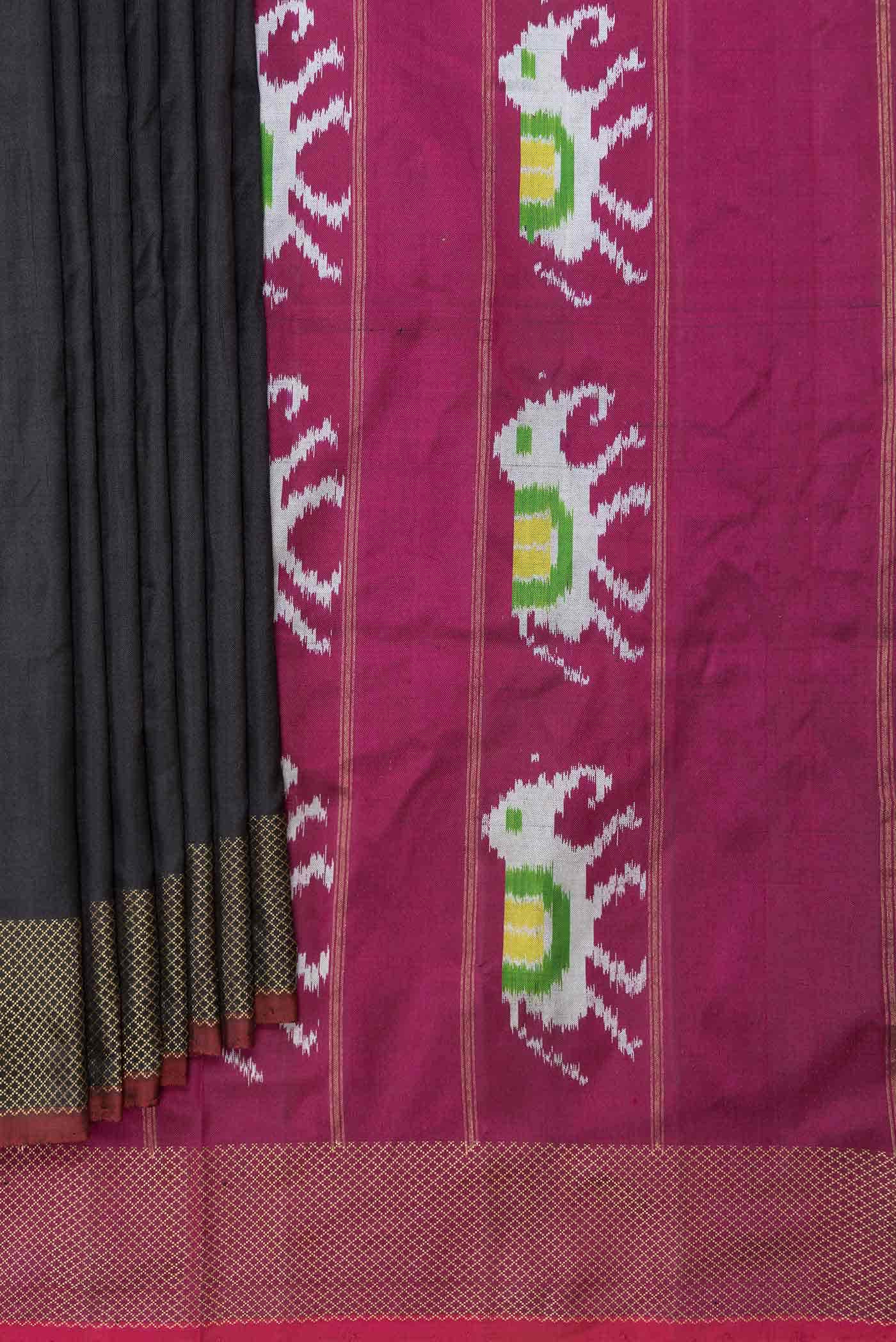 Black Dual Tone Double Ikat Saree