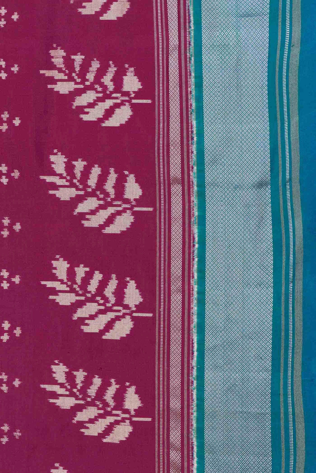 Magenta Dual Tone Double Ikat Saree