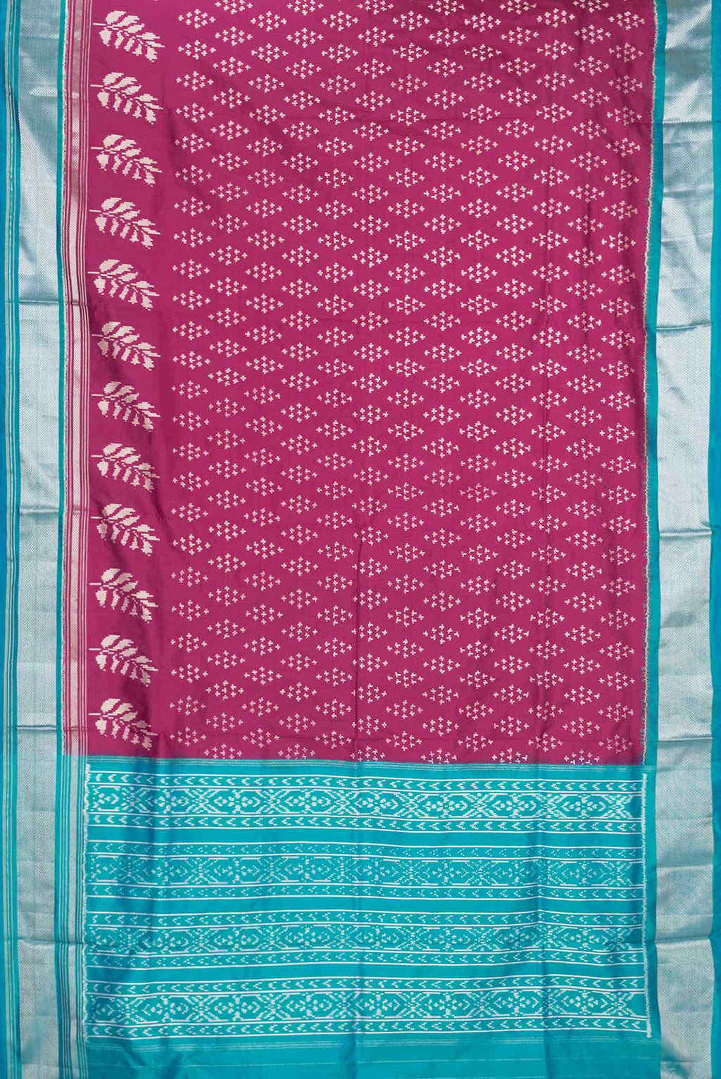 Magenta Dual Tone Double Ikat Saree