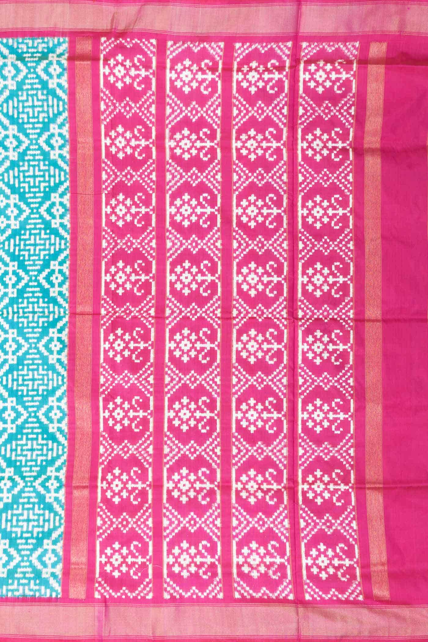Green Dual Tone Double Ikat Saree