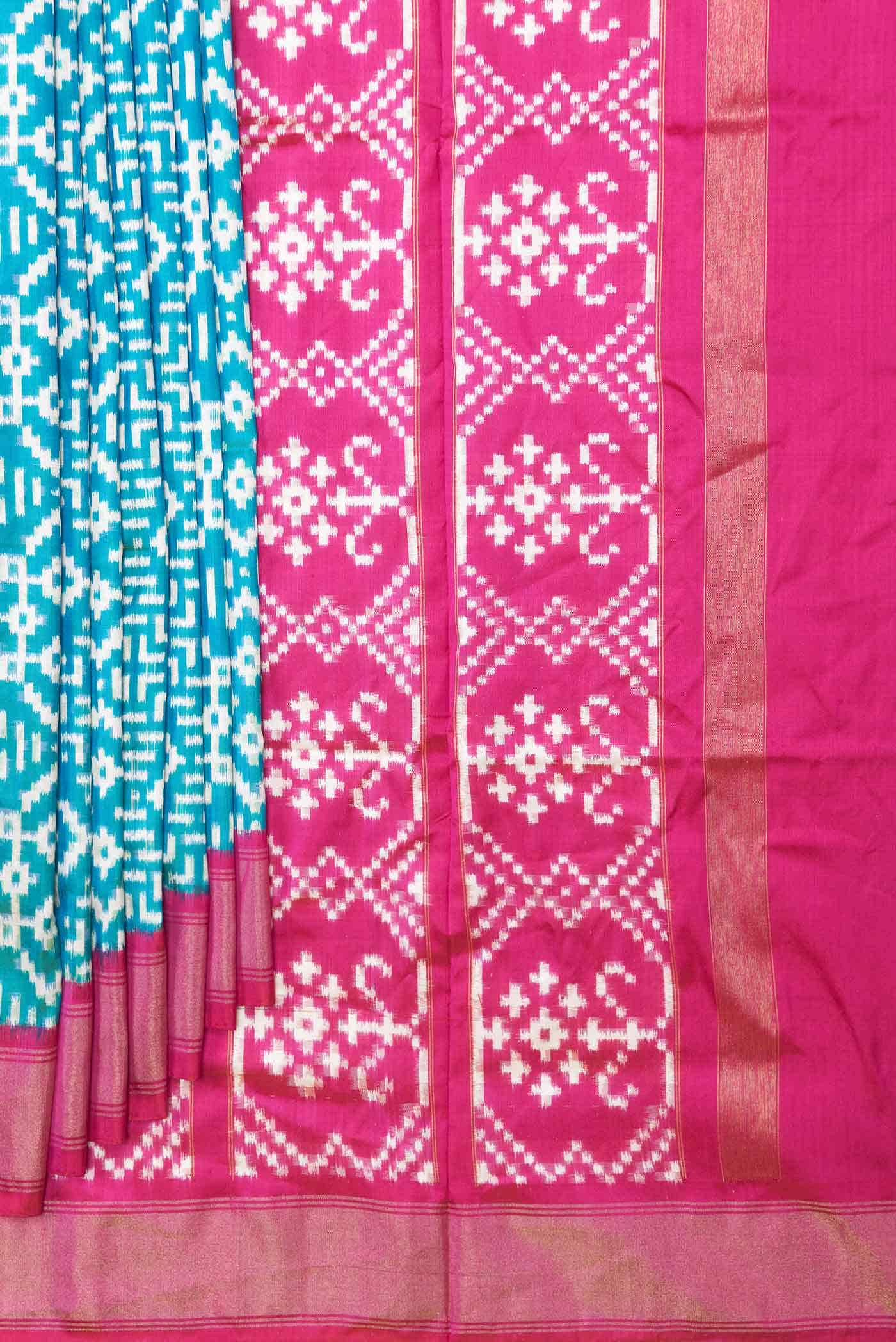 Green Dual Tone Double Ikat Saree