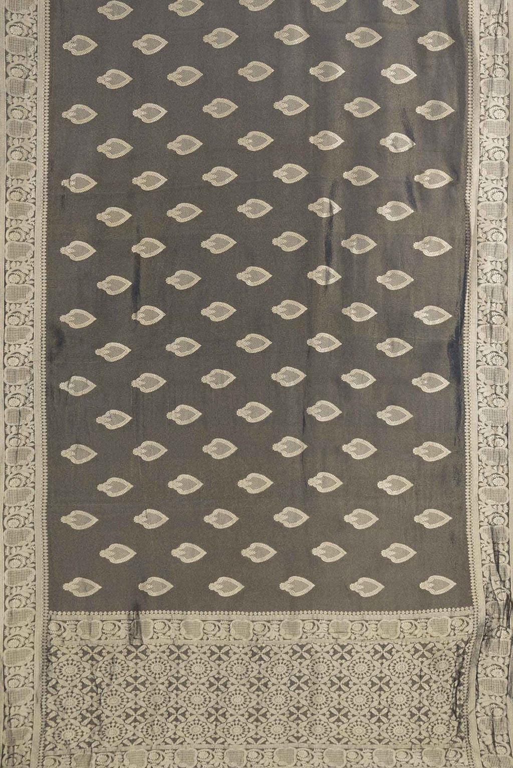 Grey Dual Tone Blended Organza Silk Saree