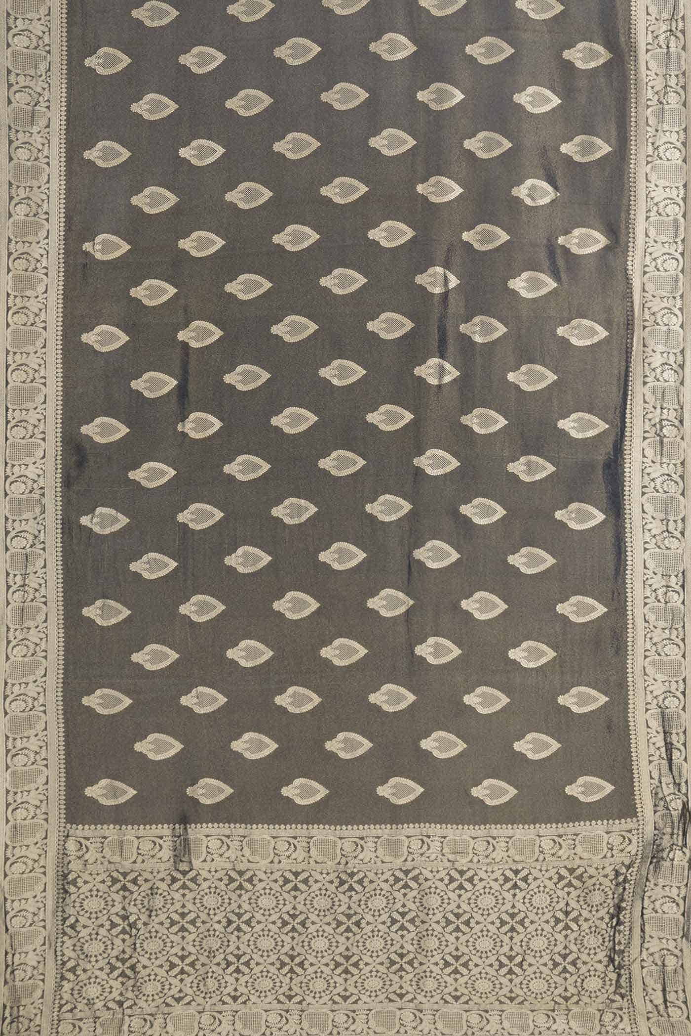Grey Dual Tone Blended Organza Silk Saree