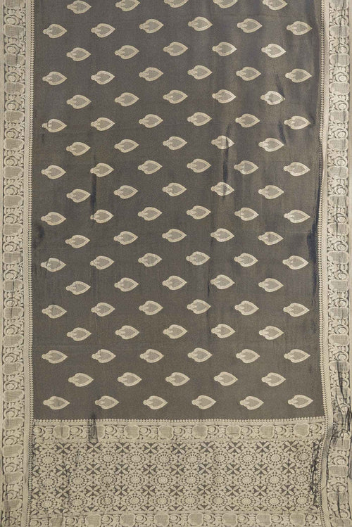 Black Dual Tone Blended Tissue Silk Saree