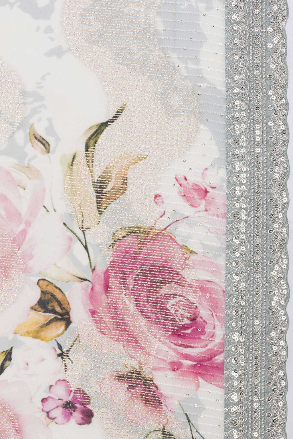 Grey Dual Tone Mysore Georgette Saree