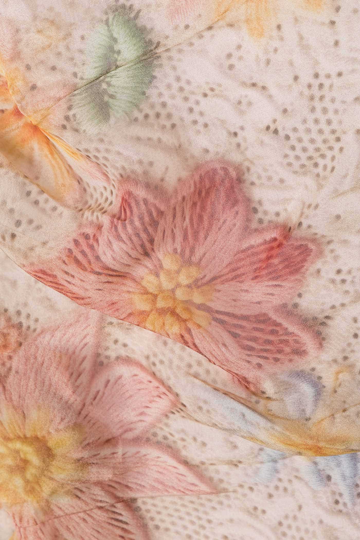 Beige Dual Tone Organza Silk Saree