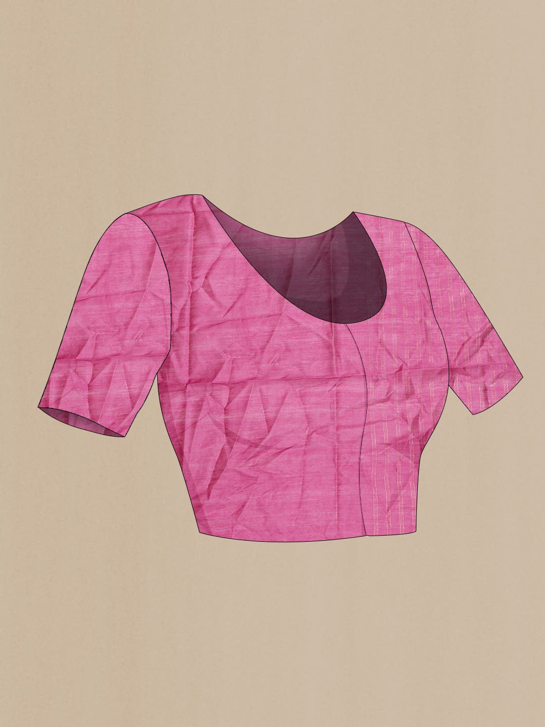 Rani Pink Dual Tone Tussar Silk Saree