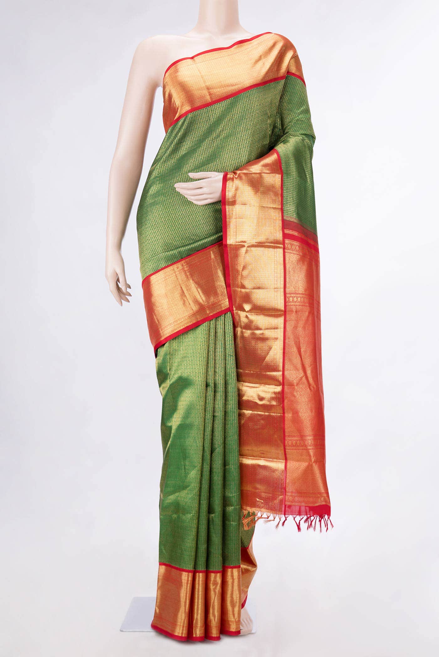 Green Dual Tone Kanchipuram Silk Saree