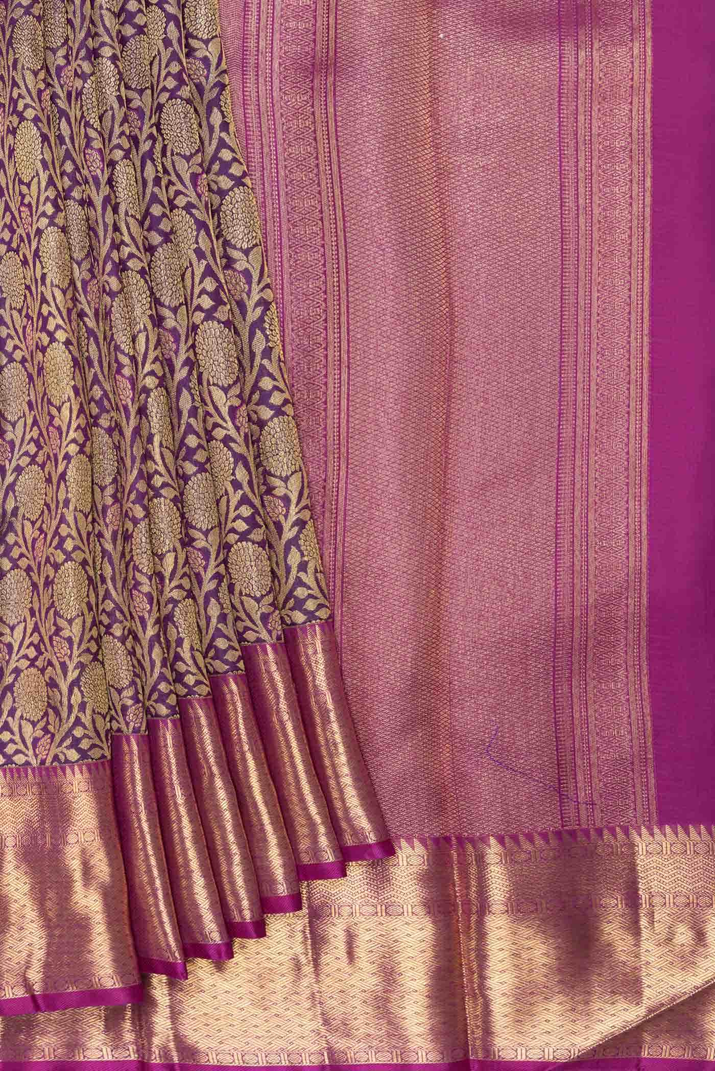 Violet Dual Tone Kanchipuram Silk Saree