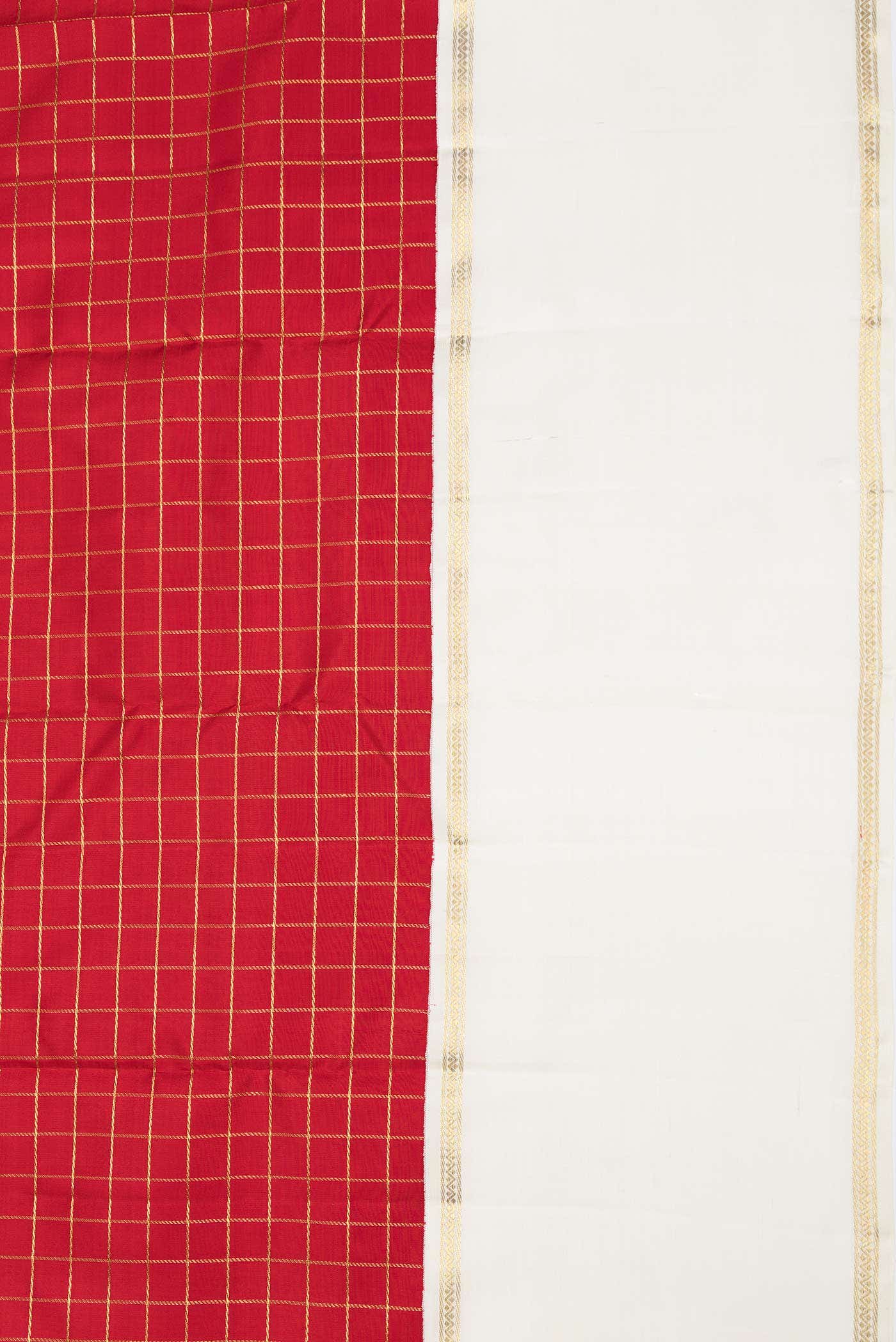 Pure Silk Pure Zari Red Dual Tone Kanchipuram Saree