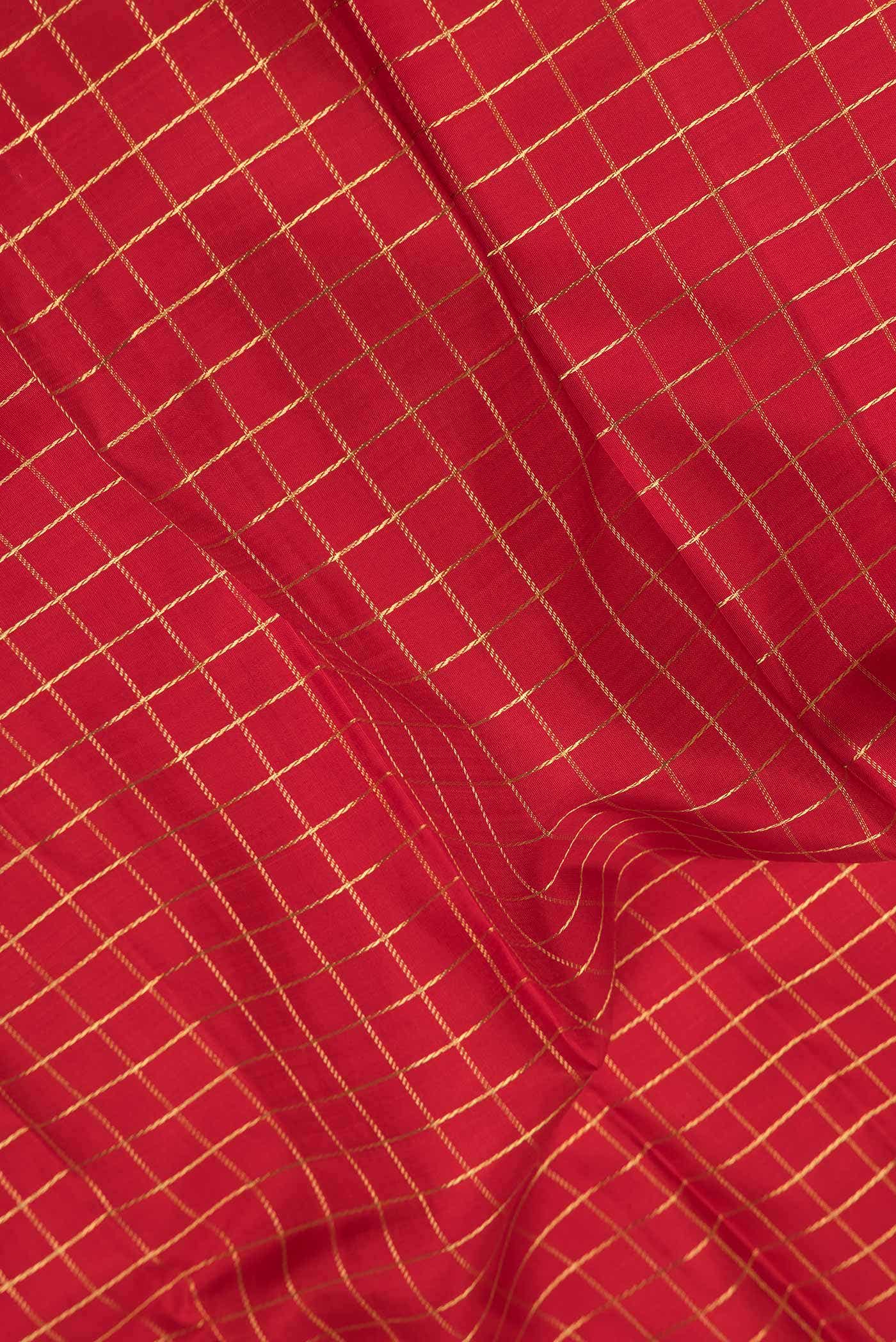 Pure Silk Pure Zari Red Dual Tone Kanchipuram Saree