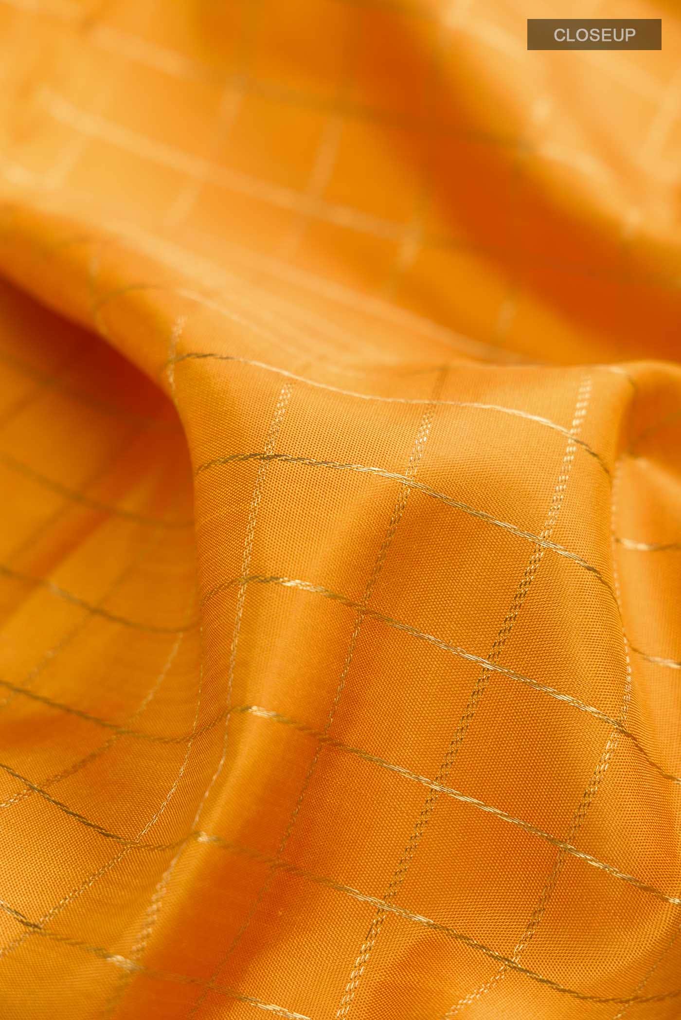 Pure Silk Pure Zari Mustard Kanchipuram Saree