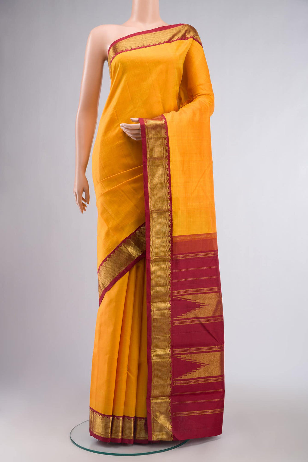 Orange Kanchipuram Silk Saree