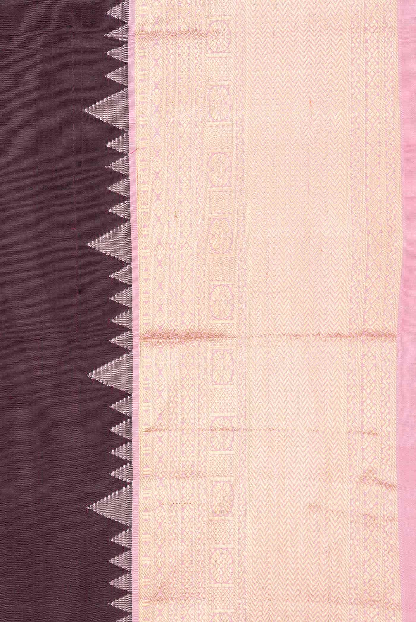 Burgundy Dual Tone Kanchipuram Silk Saree