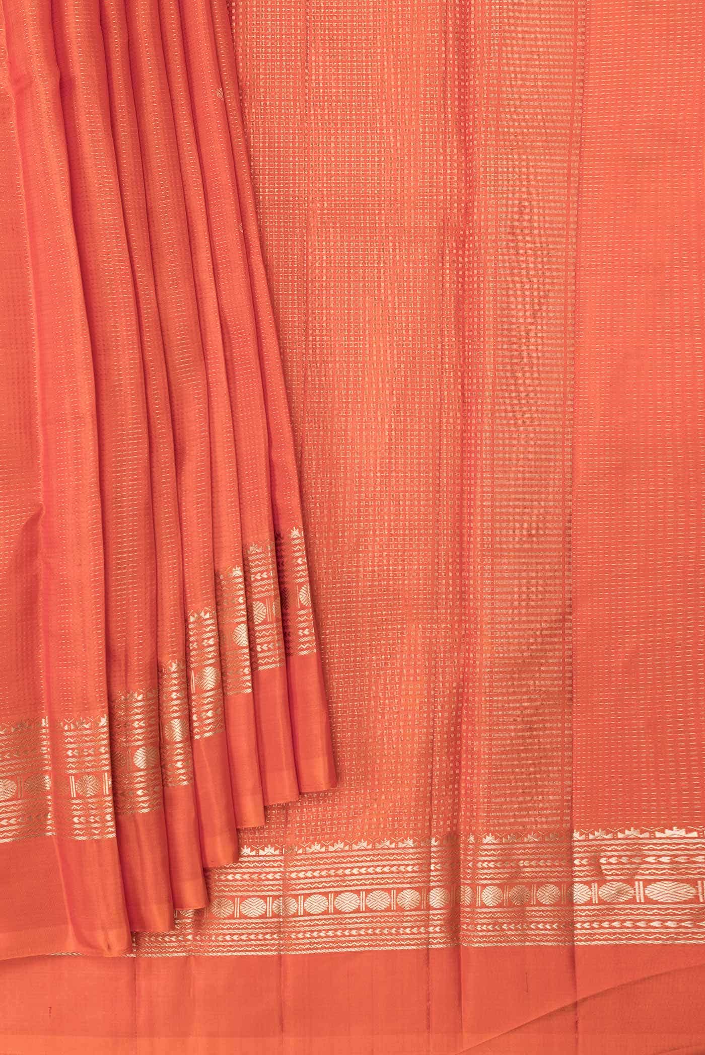 Orange Dual Tone Soft Silk Saree