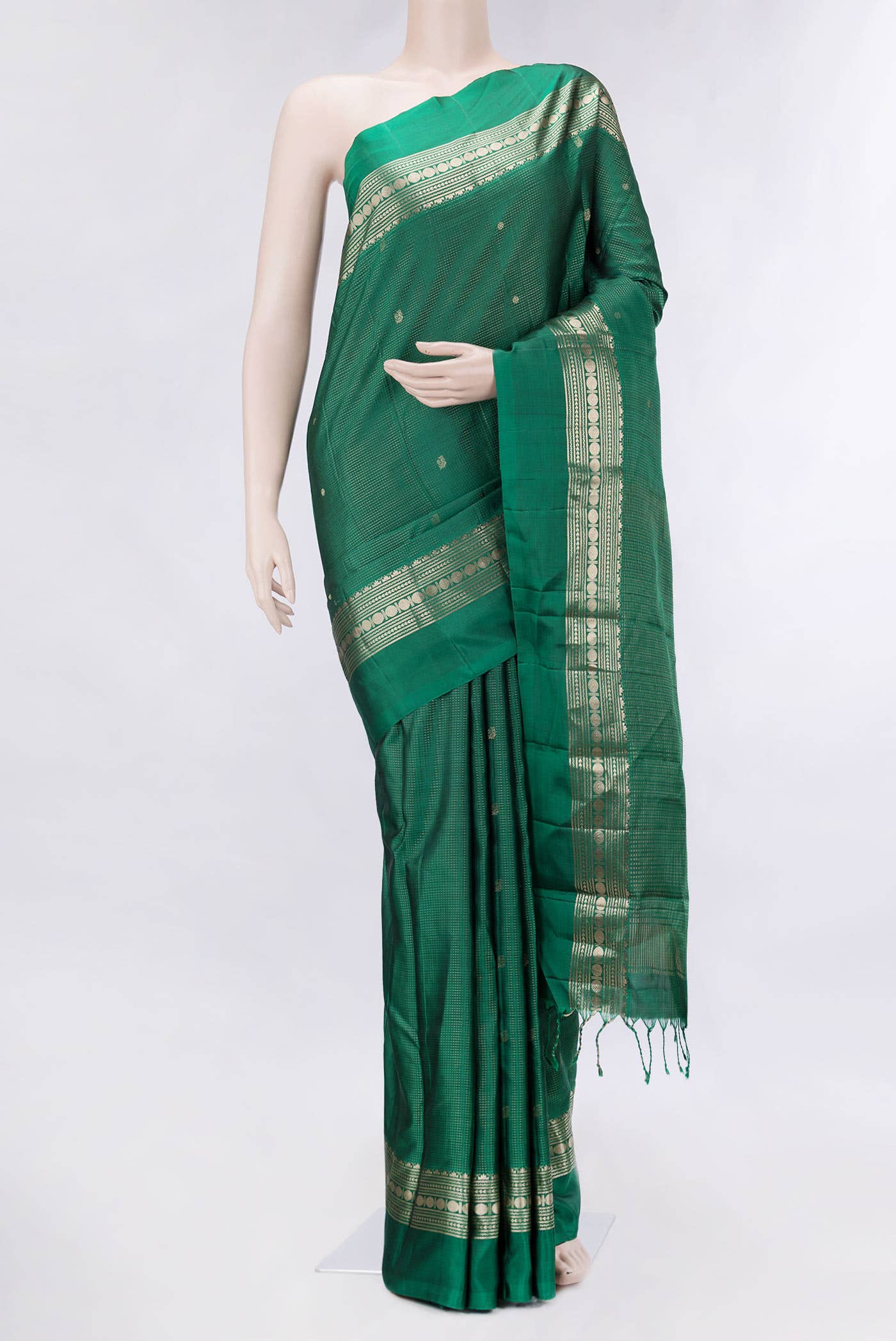 Green Dual Tone Soft Silk Saree