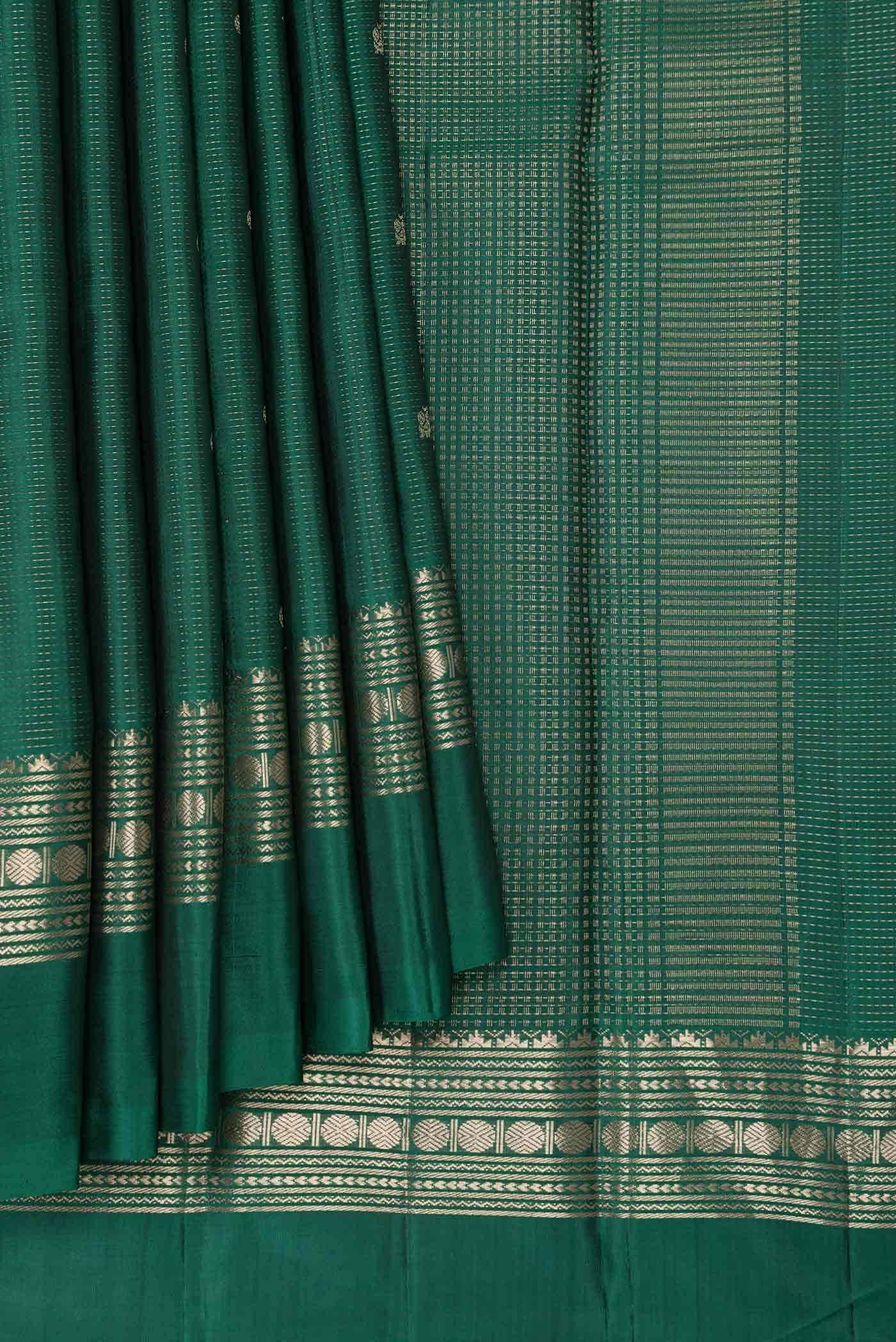 Green Dual Tone Soft Silk Saree
