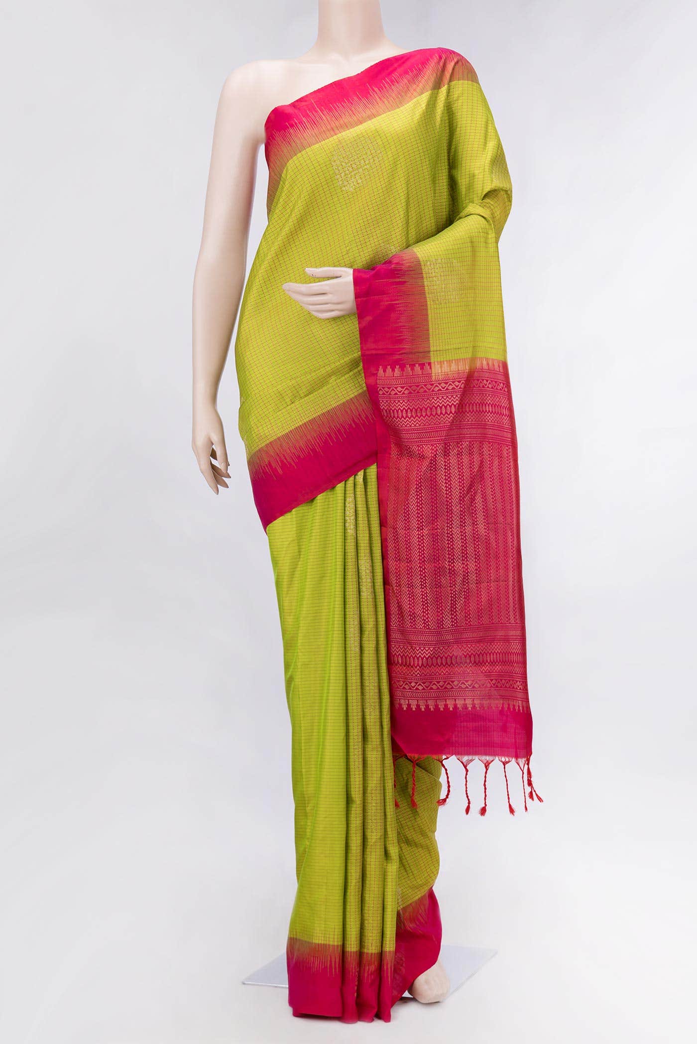 Mehandi Green Dual Tone Soft Silk Saree