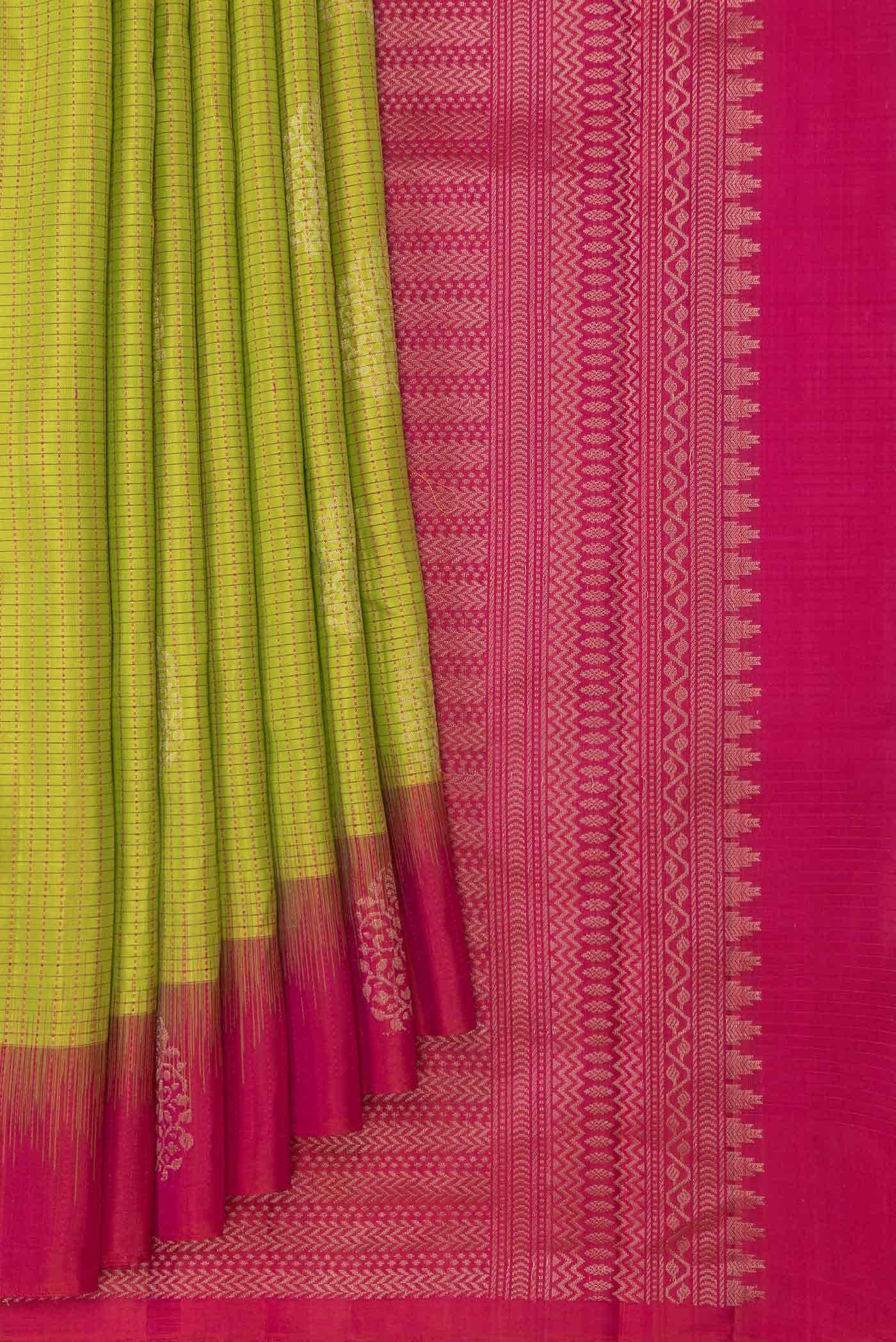 Mehandi Green Dual Tone Soft Silk Saree