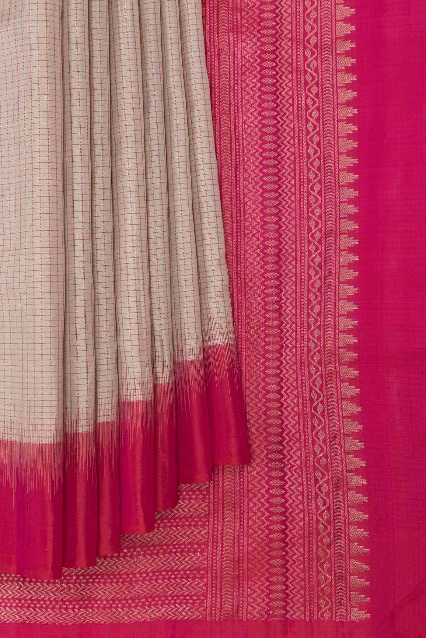 Beige Dual Tone Soft Silk Saree