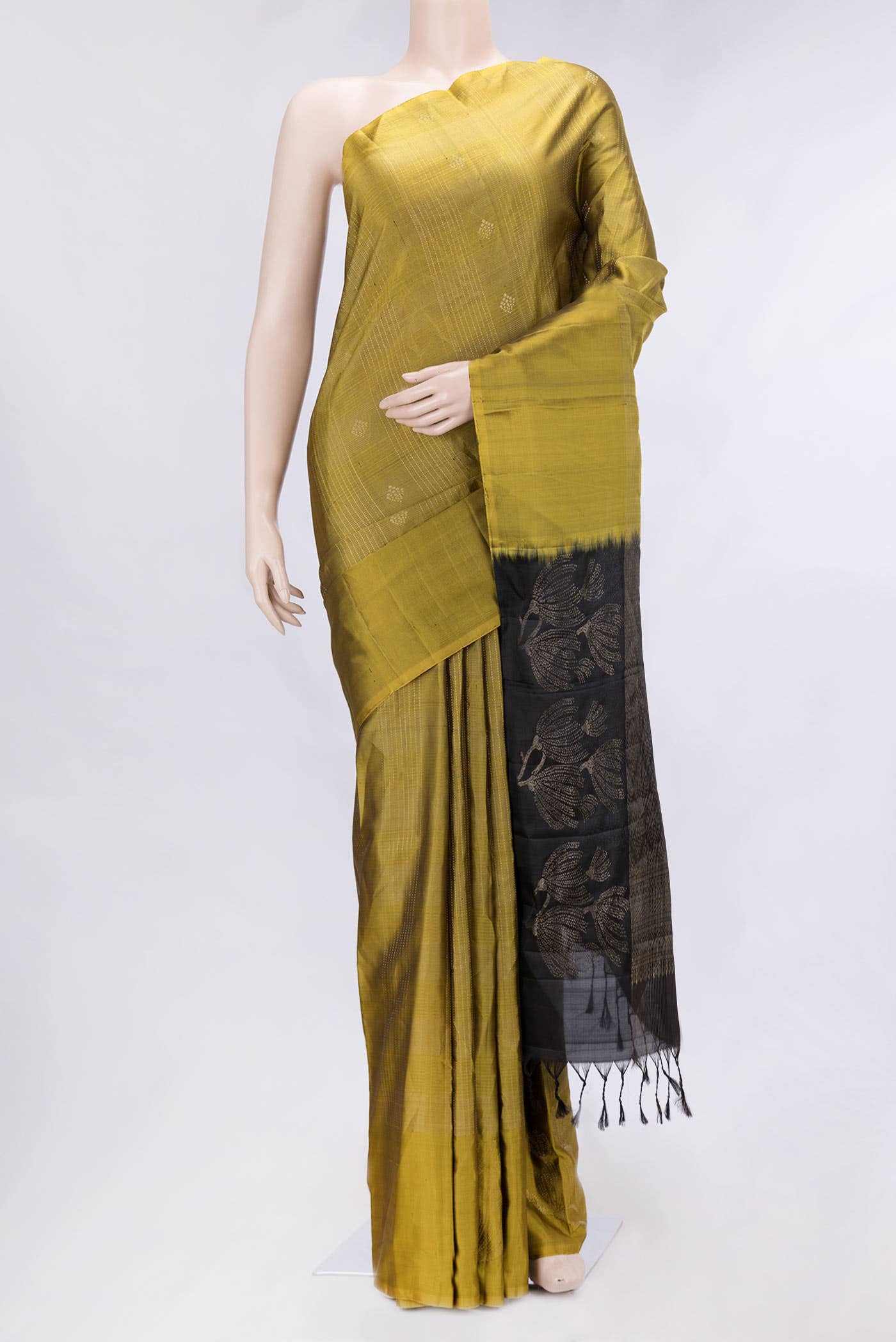 Green Dual Tone Soft Silk Saree