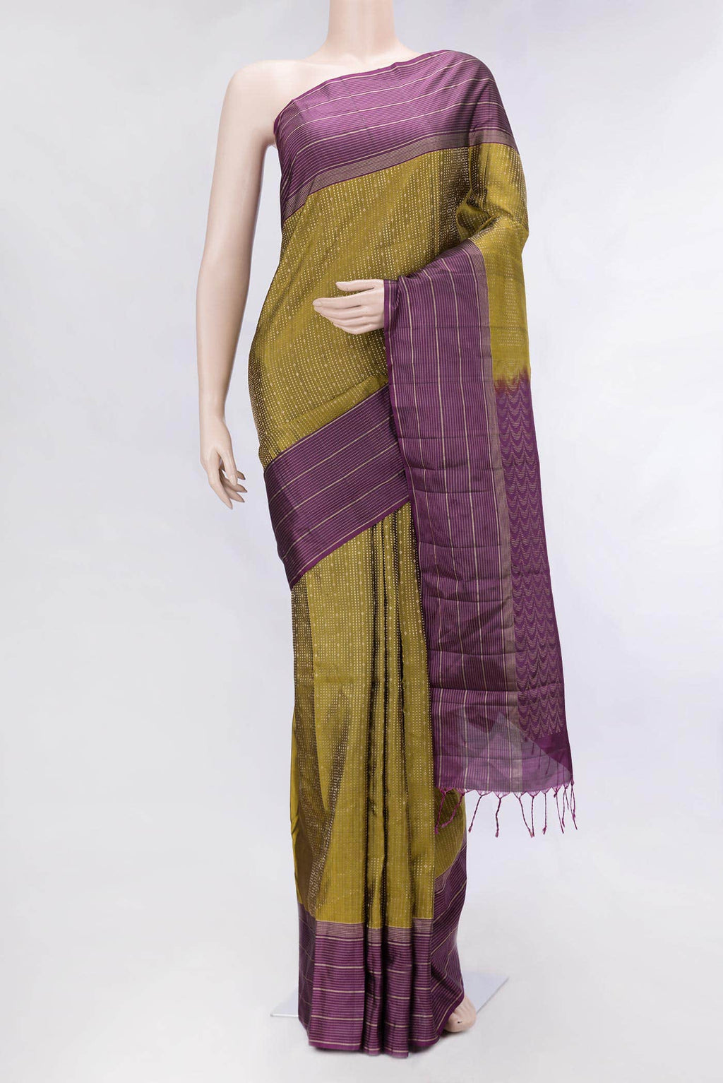 Mehandi Green Dual Tone Soft Silk Saree
