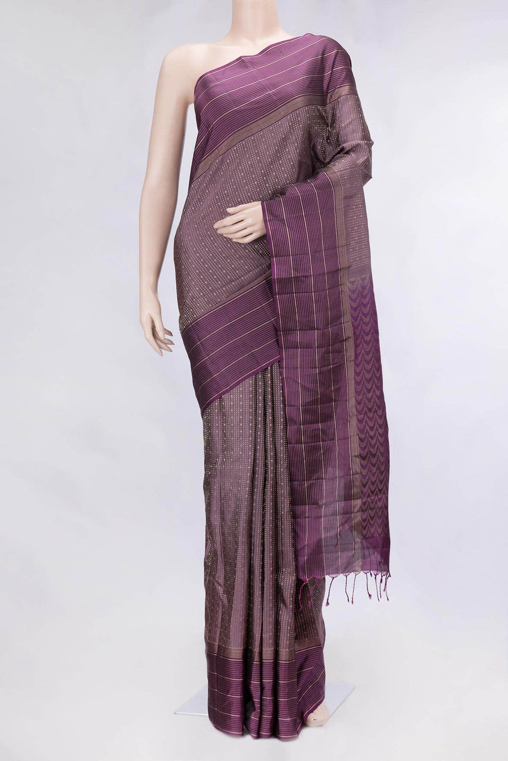 Burgundy Dual Tone Soft Silk Saree