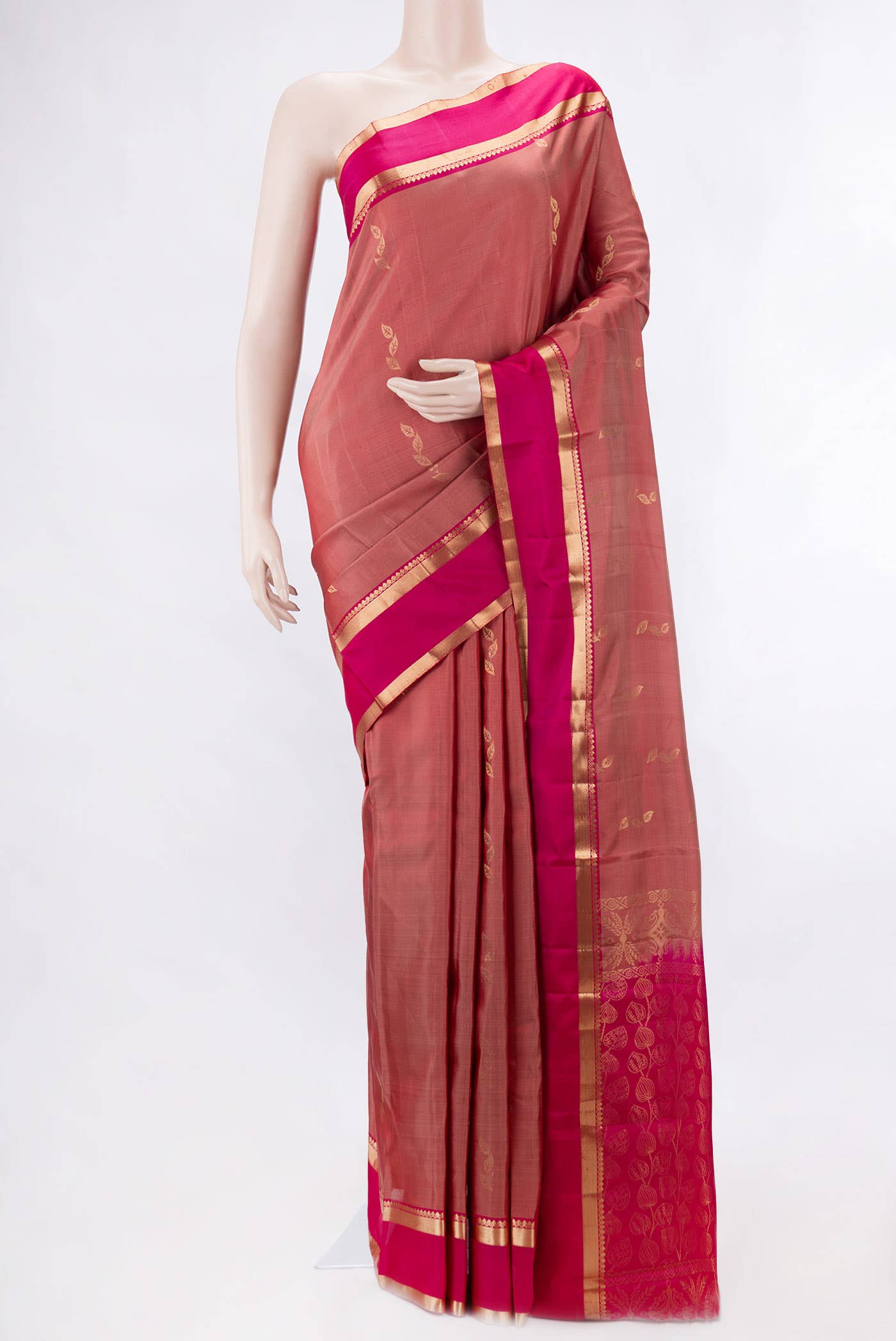 Dark Mauve Dual Tone Kanchipuram Silk Saree