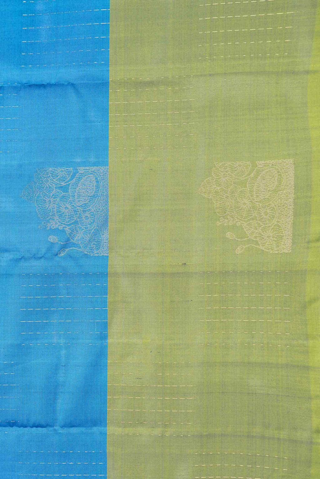 Peacock Blue Dual Tone Kanchipuram Silk Saree