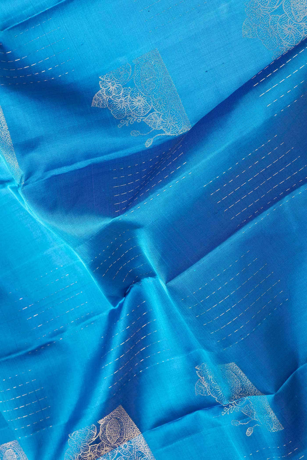 Peacock Blue Dual Tone Kanchipuram Silk Saree