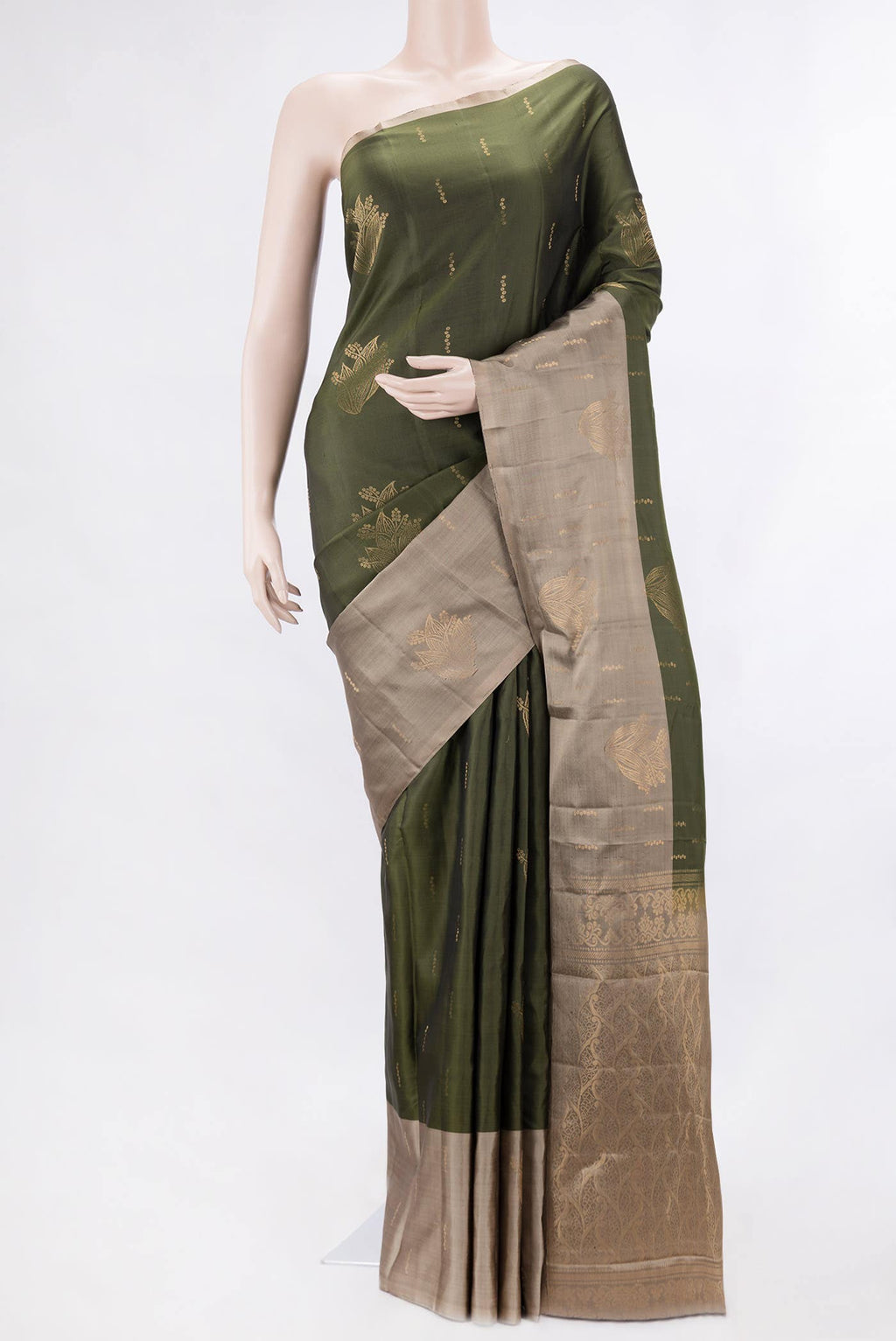 Green Dual Tone Kanchipuram Silk Saree