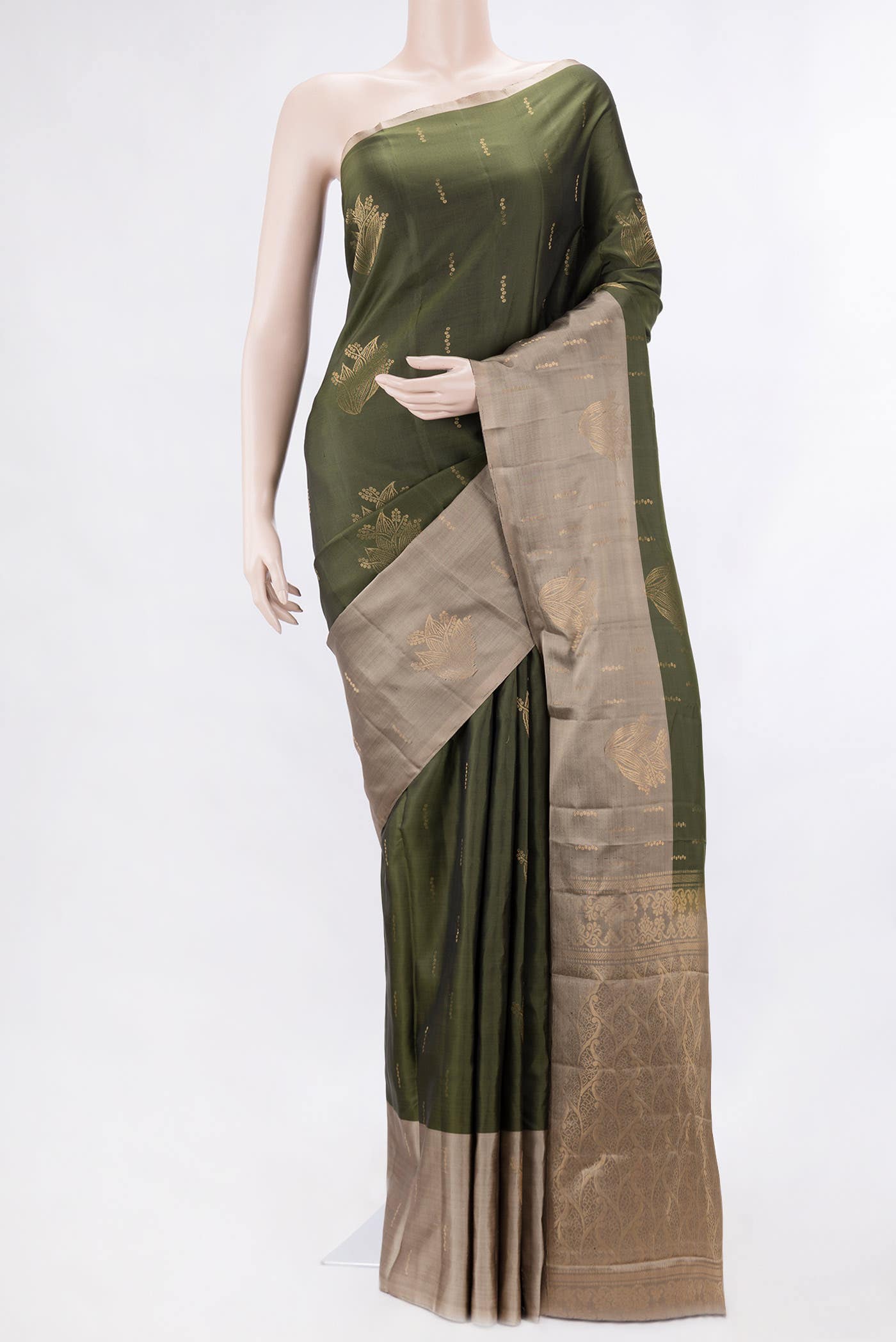 Green Dual Tone Kanchipuram Silk Saree