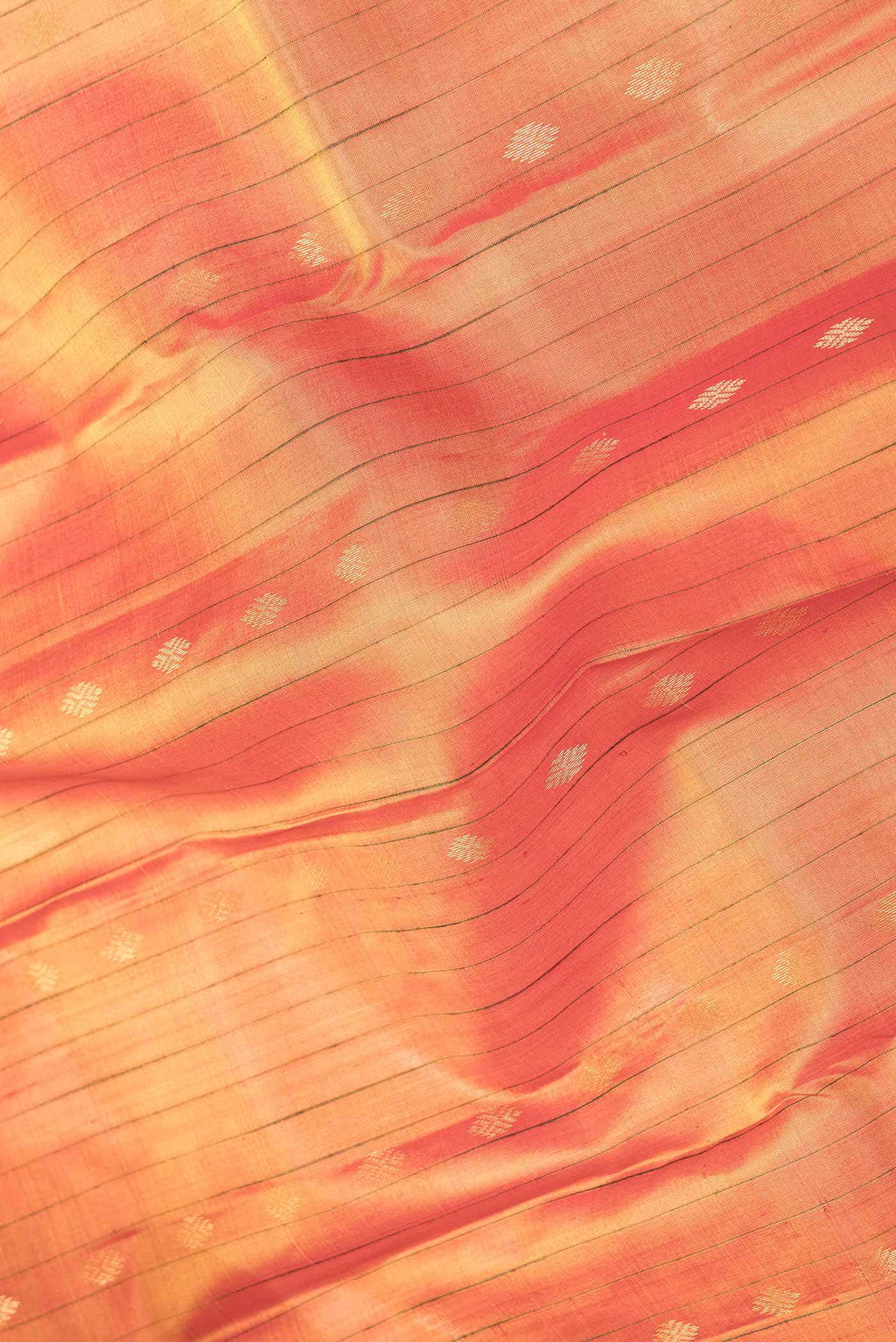 Brick Orange Dual Tone Kanchipuram Silk Saree