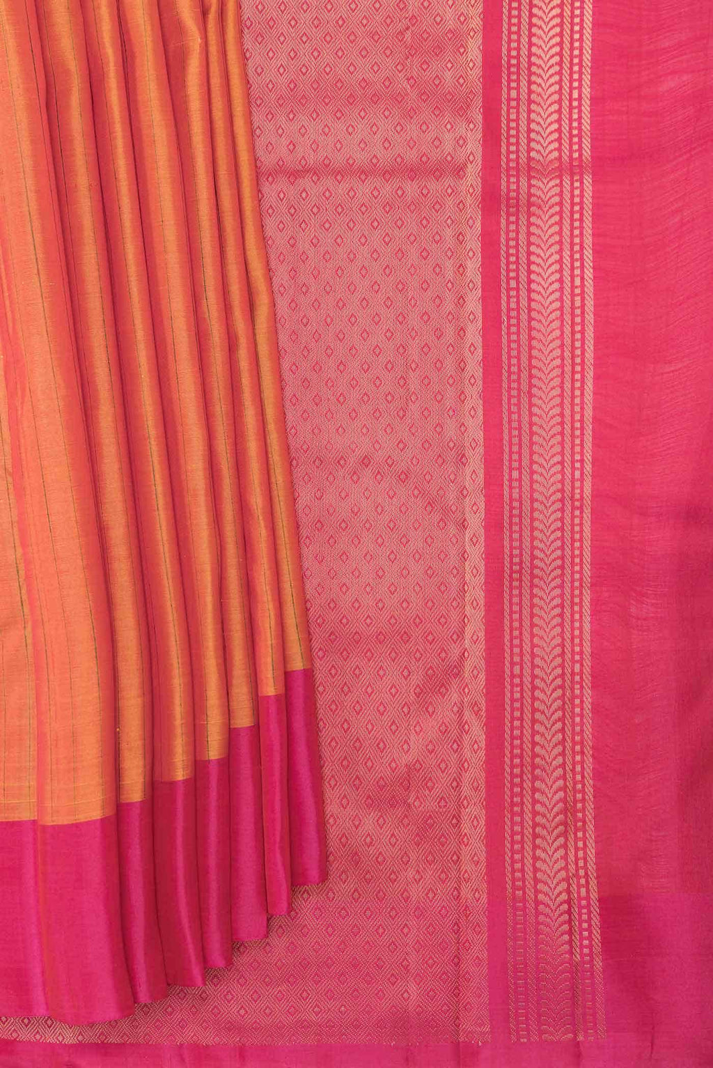 Brick Orange Dual Tone Kanchipuram Silk Saree