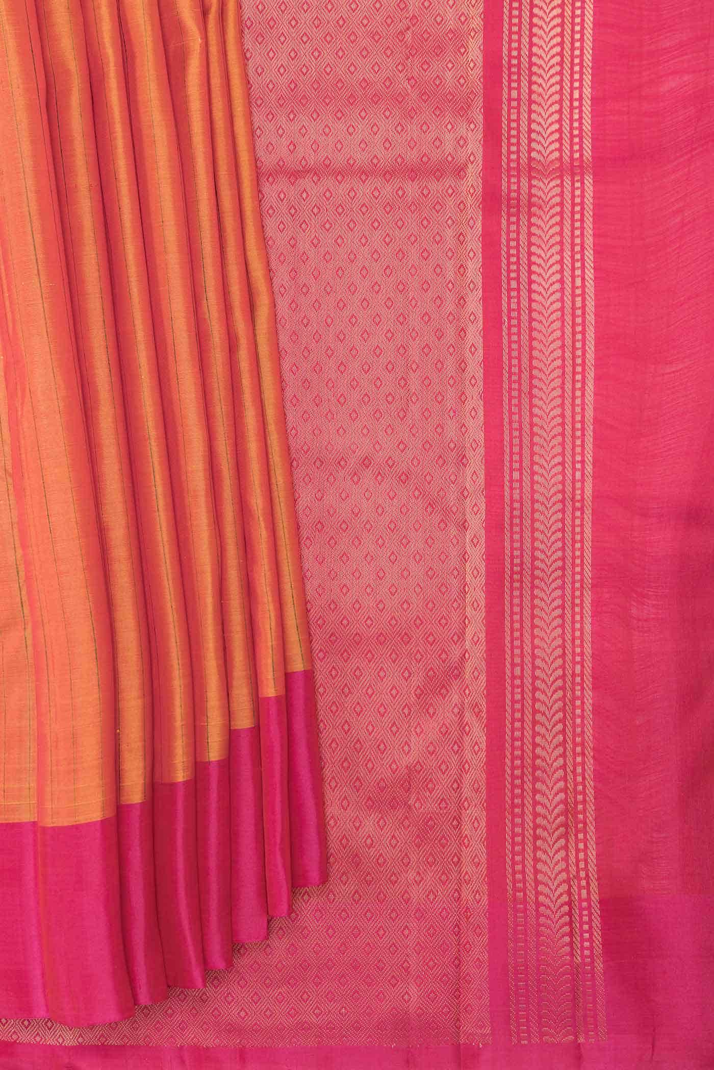 Brick Orange Dual Tone Kanchipuram Silk Saree