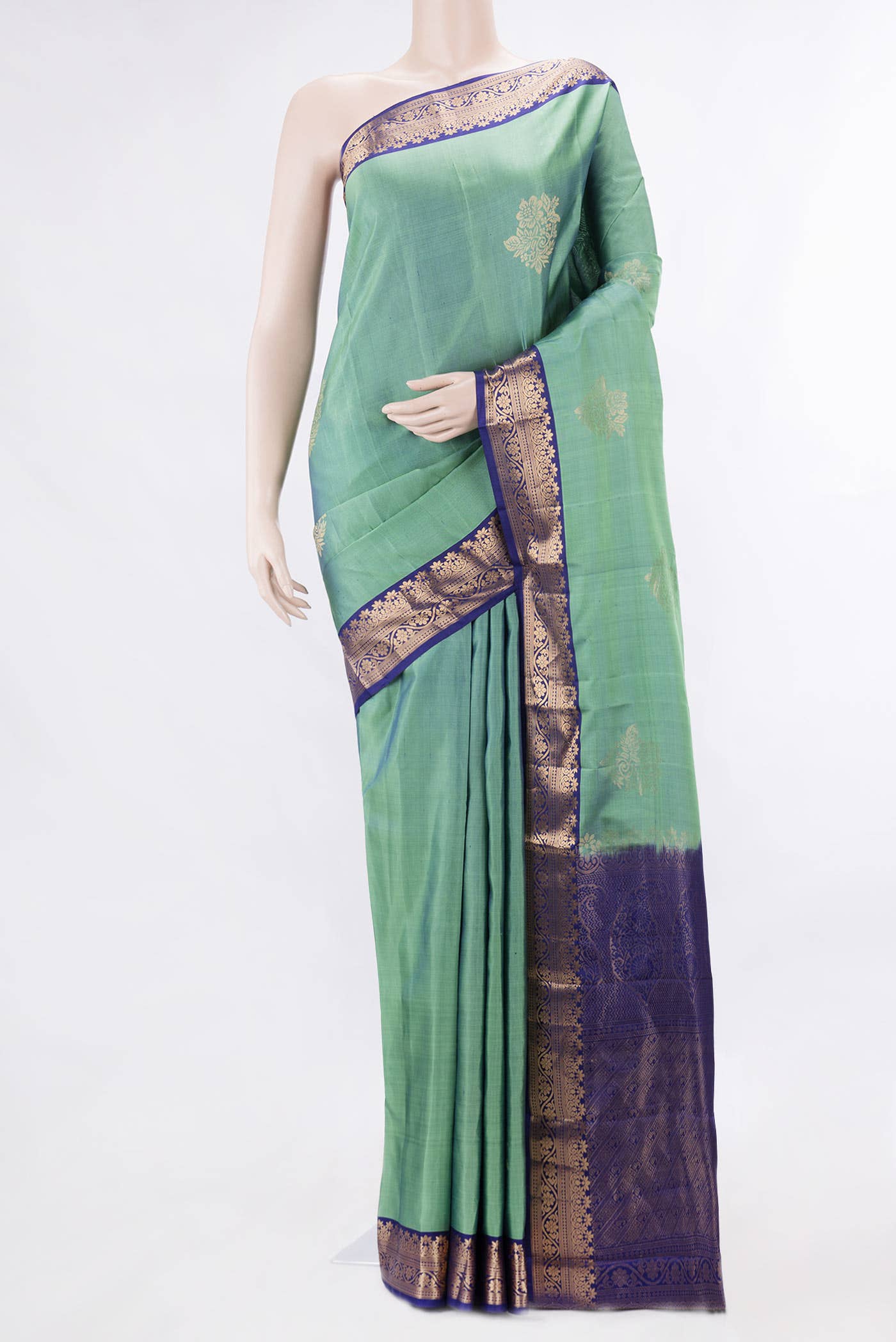 Green Dual Tone Kanchipuram Silk Saree
