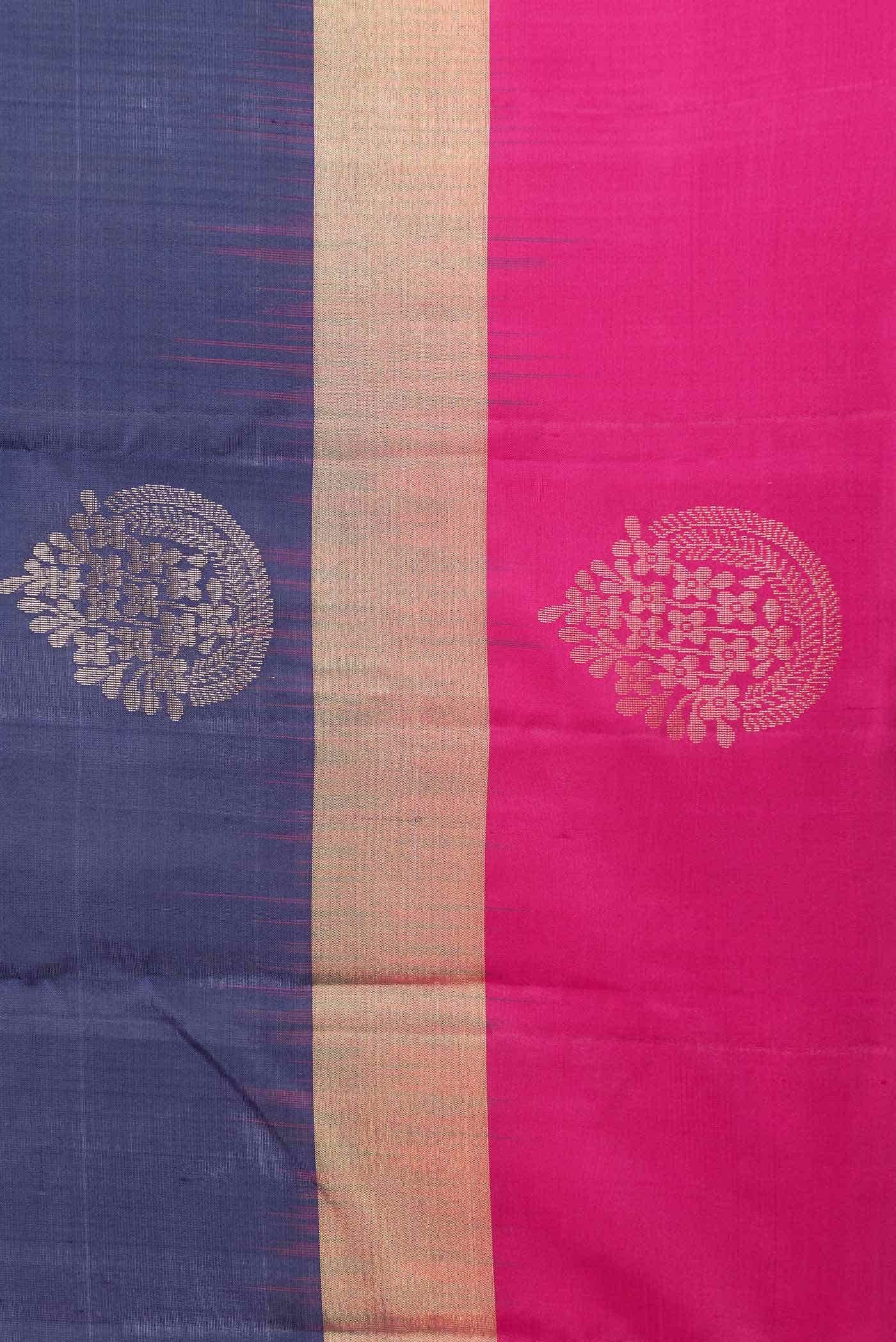 Navy Blue Dual Tone Kanchipuram Silk Saree