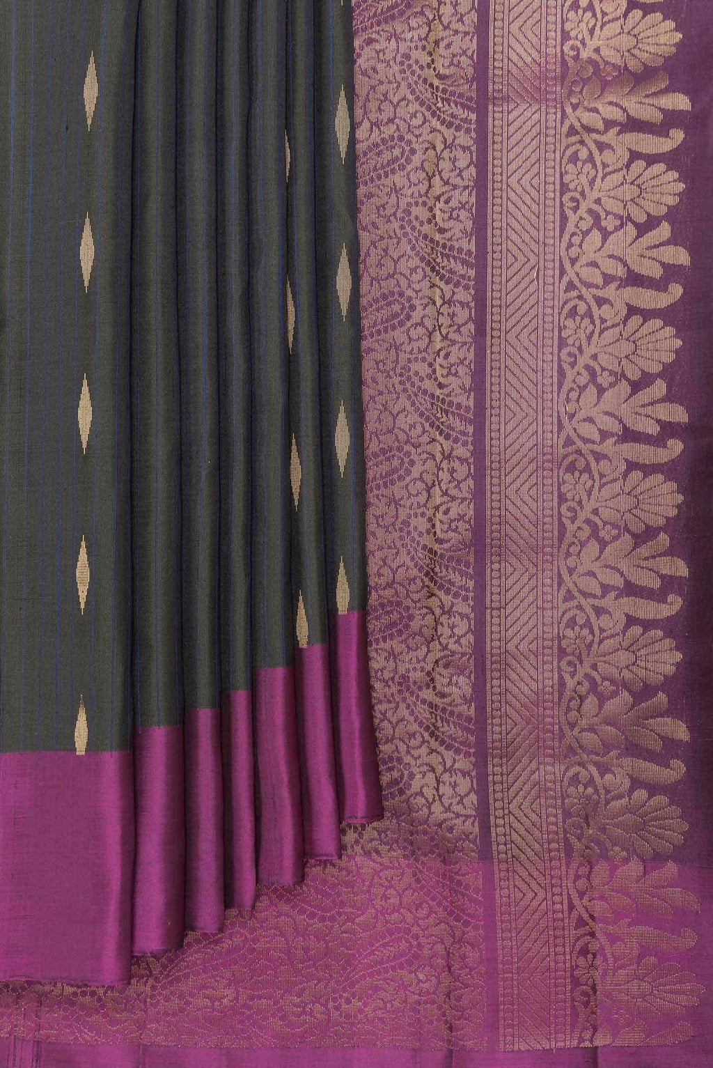 Bottle Green Dual Tone Kanchipuram Silk Saree