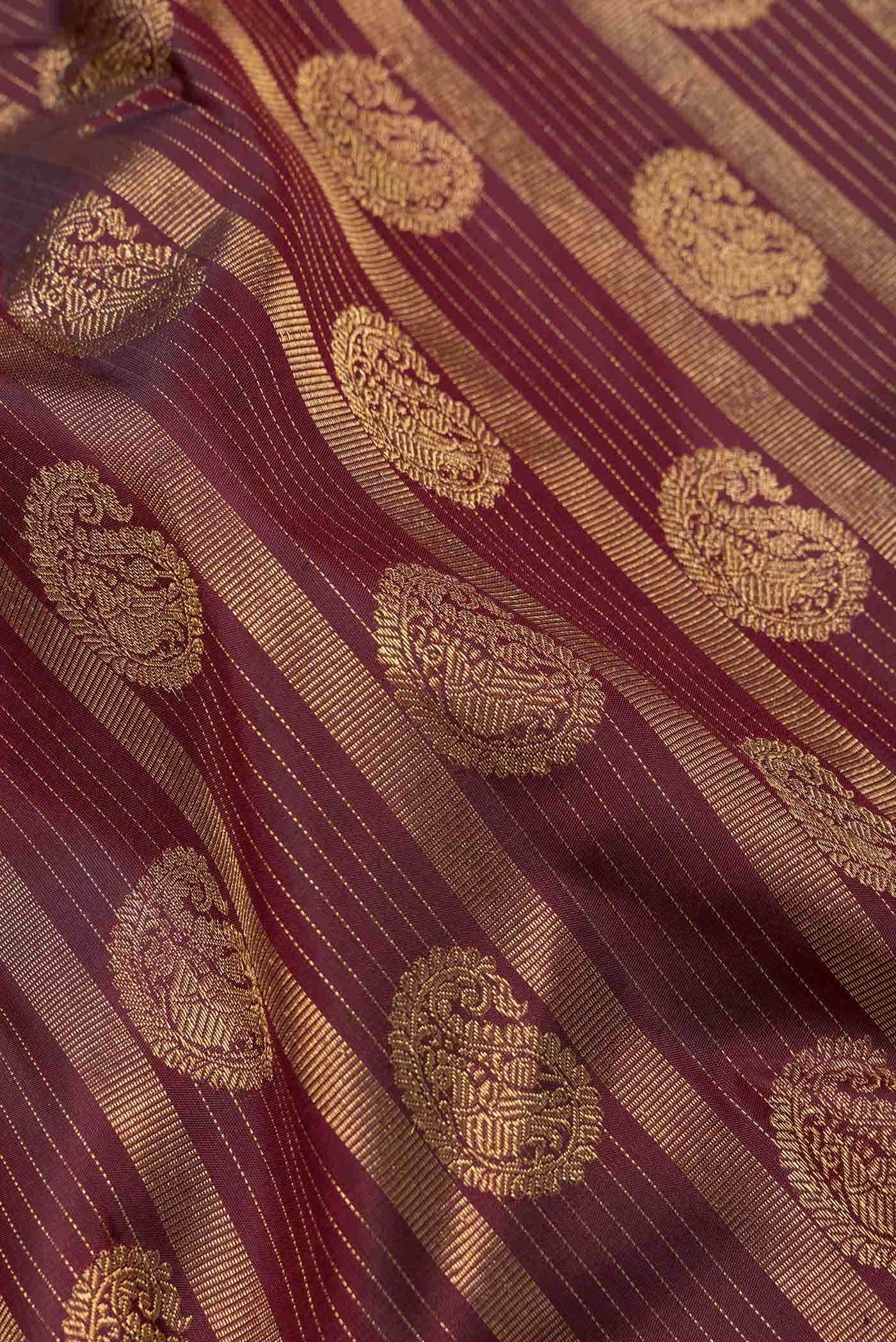 Burgundy Kanchipuram Silk Saree