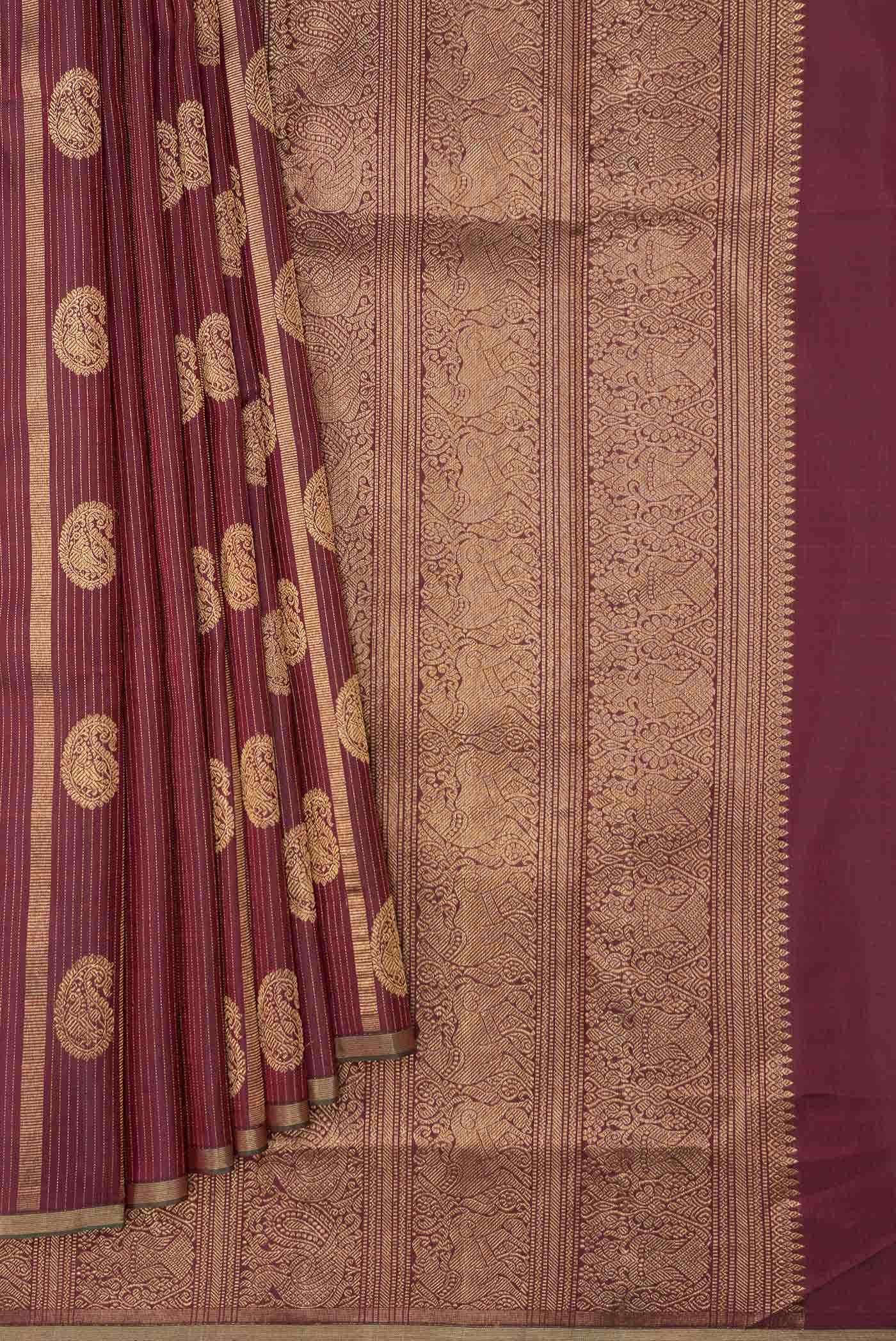 Burgundy Kanchipuram Silk Saree