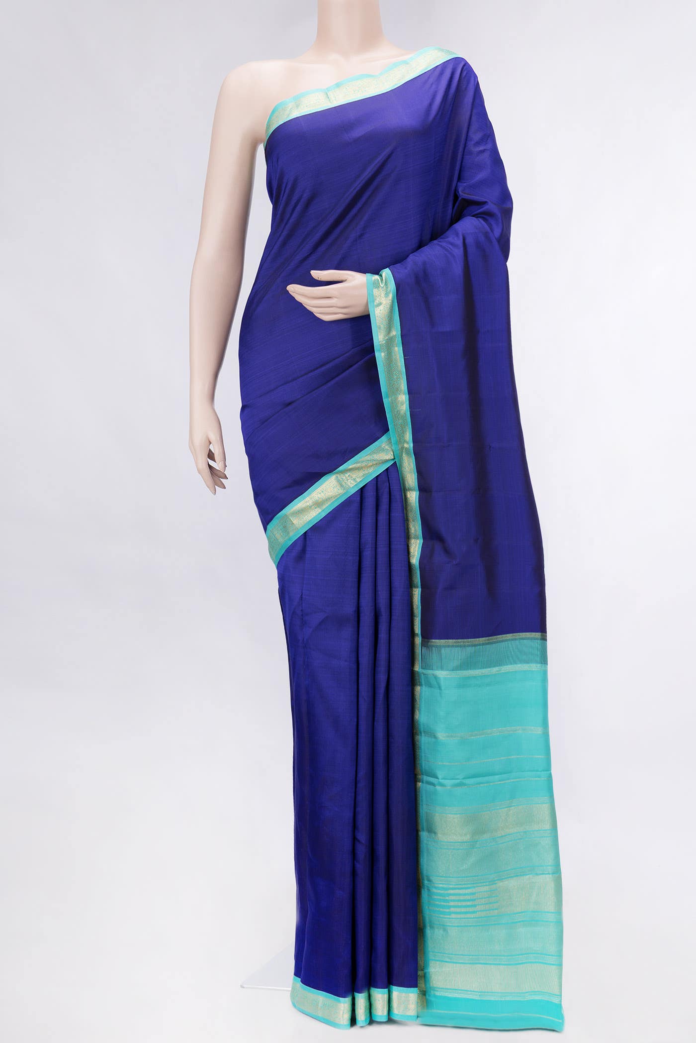 Royal Blue Dual Tone Kanchipuram Silk Saree