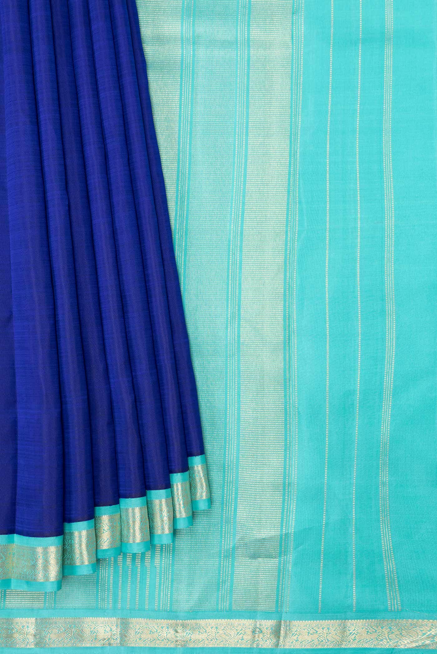 Royal Blue Dual Tone Kanchipuram Silk Saree