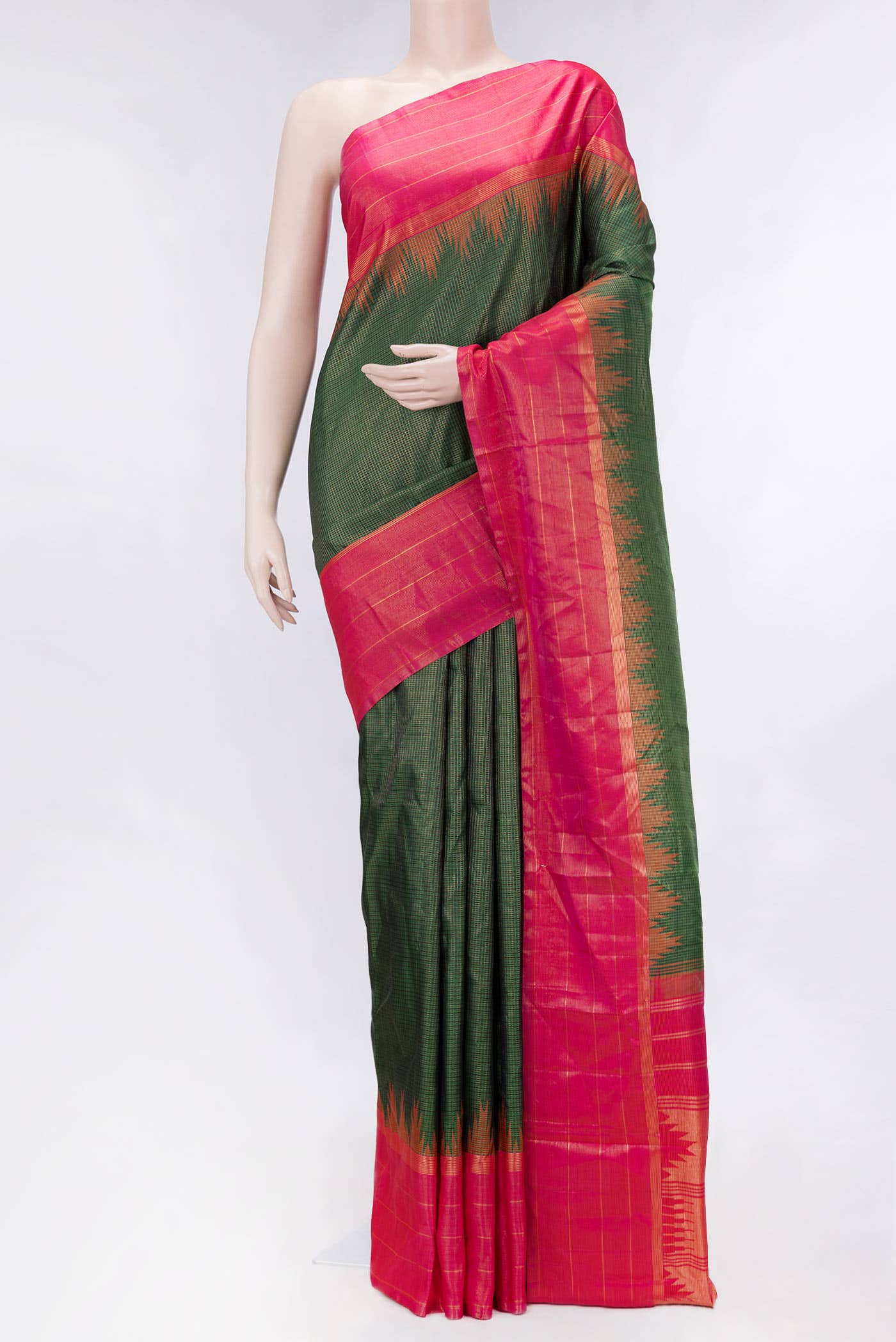 Green Dual Tone Kanchipuram Silk Saree