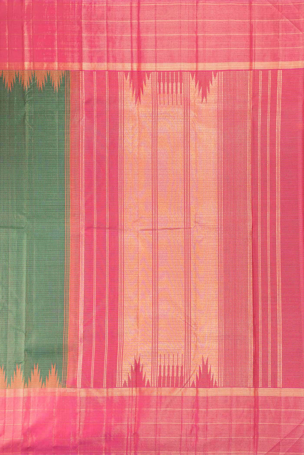 Green Dual Tone Kanchipuram Silk Saree