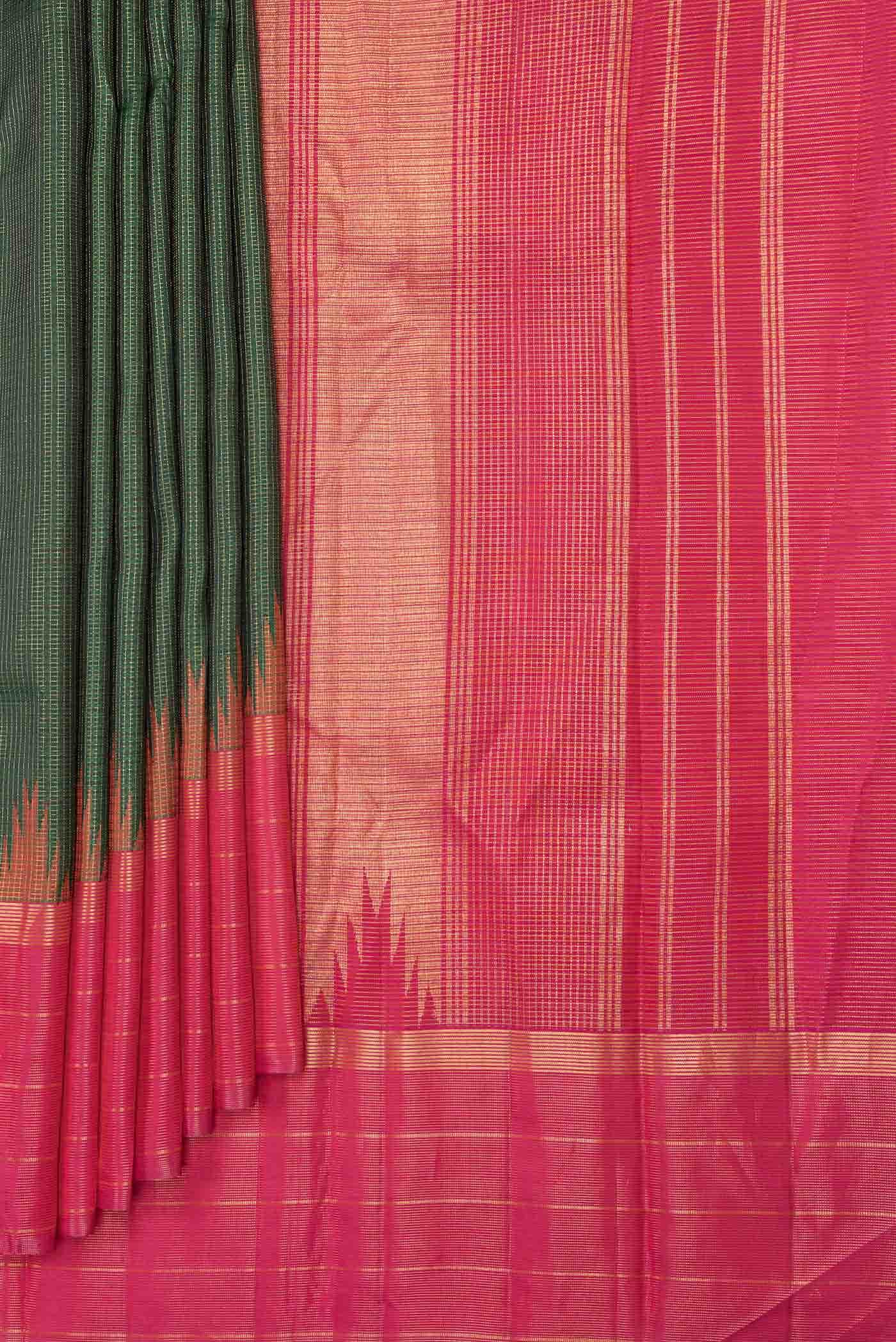 Green Dual Tone Kanchipuram Silk Saree