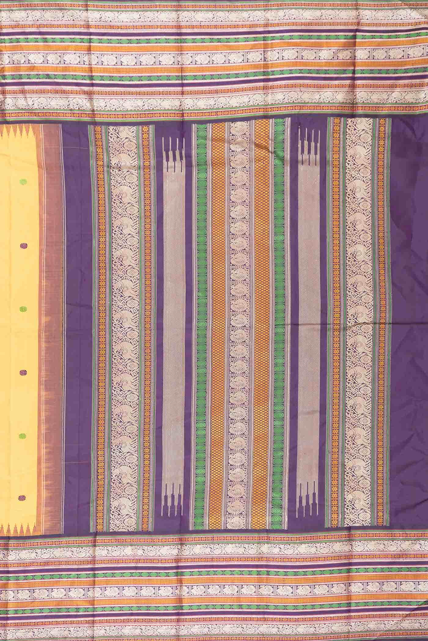 Mustard Dual Tone Kanchipuram Silk Saree